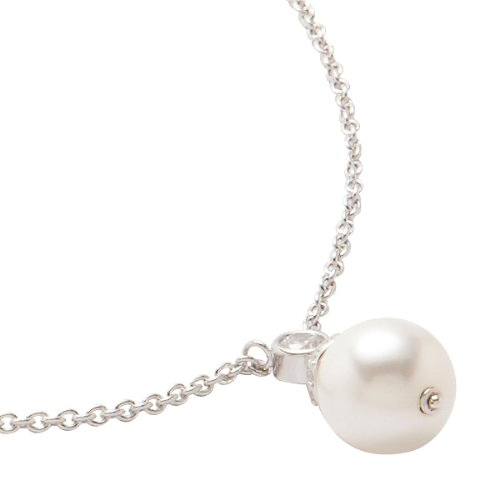 Fossil Damen-Halskette Sterlingsilber 925 Zirkonia und synth. Perle weiß 42-47cm JF17950040 Fossil Damen-Halskette Sterlingsilber 925 Zirkonia und synth. Perle weiß 42-47cm JF17950040