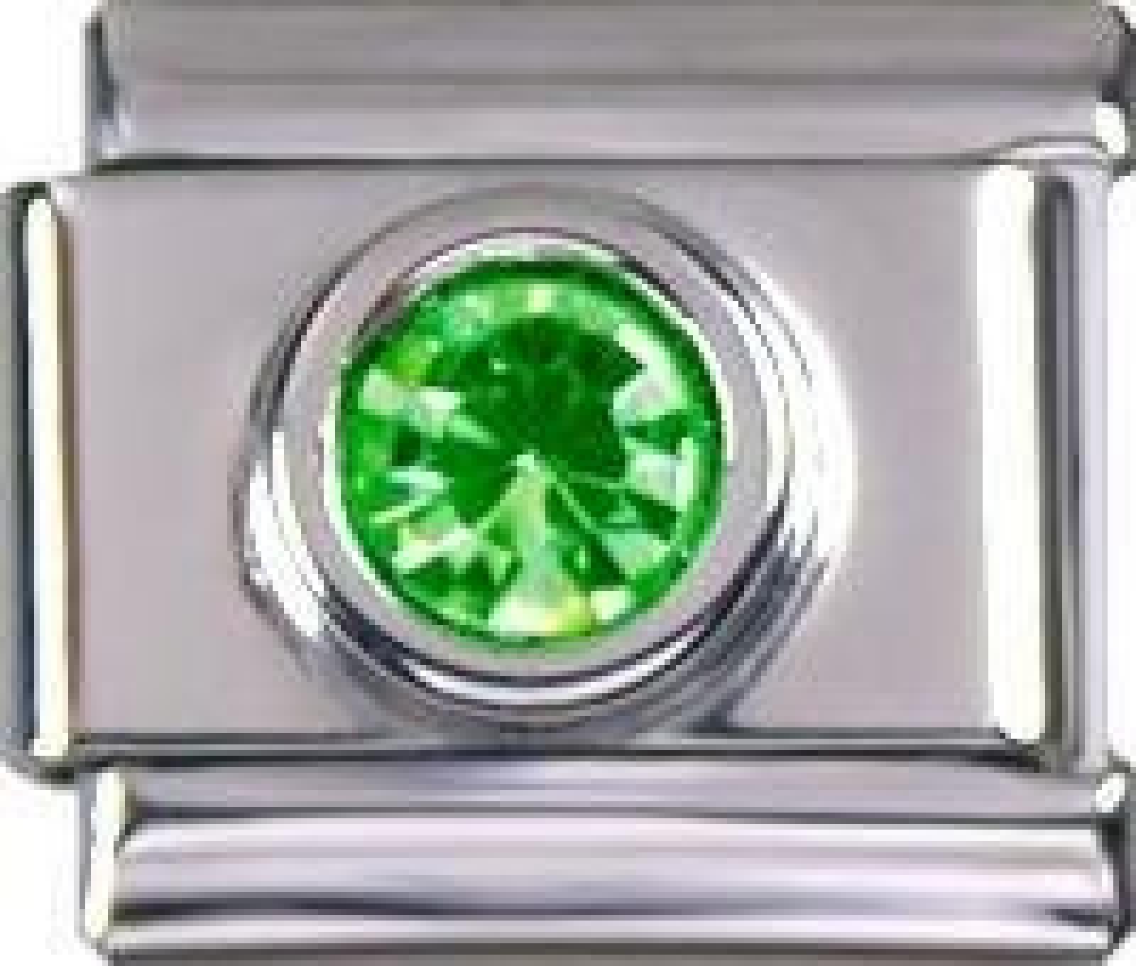 Italian Charms Module gr&uuml;ner Stein in erh&ouml;hter Fassung modul by Kult-Schmuck! 