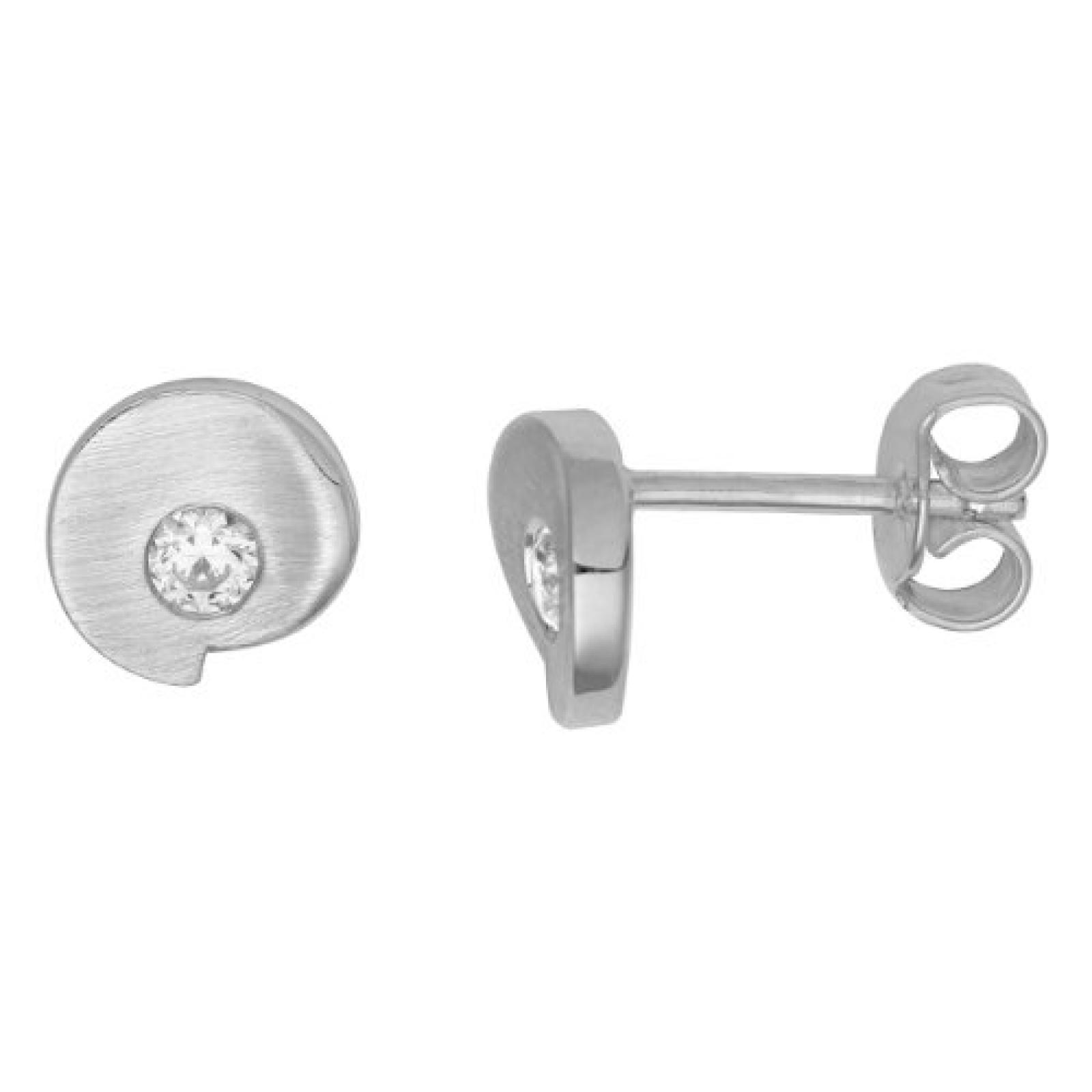 Miore Damen-Ohrstecker 925 Sterling-Silber 2 Zirkonia 7mm MSM117E 