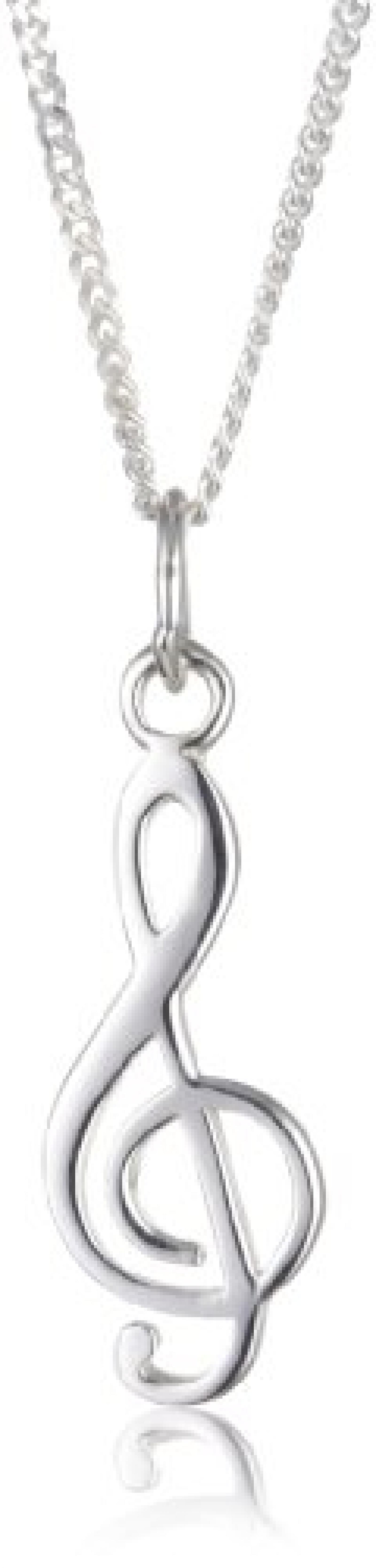 Elli Damen Halskette mit Notenschl&uuml;ssel-Anh&auml;nger 925 Silber L&auml;nge 45cm 0105762711 