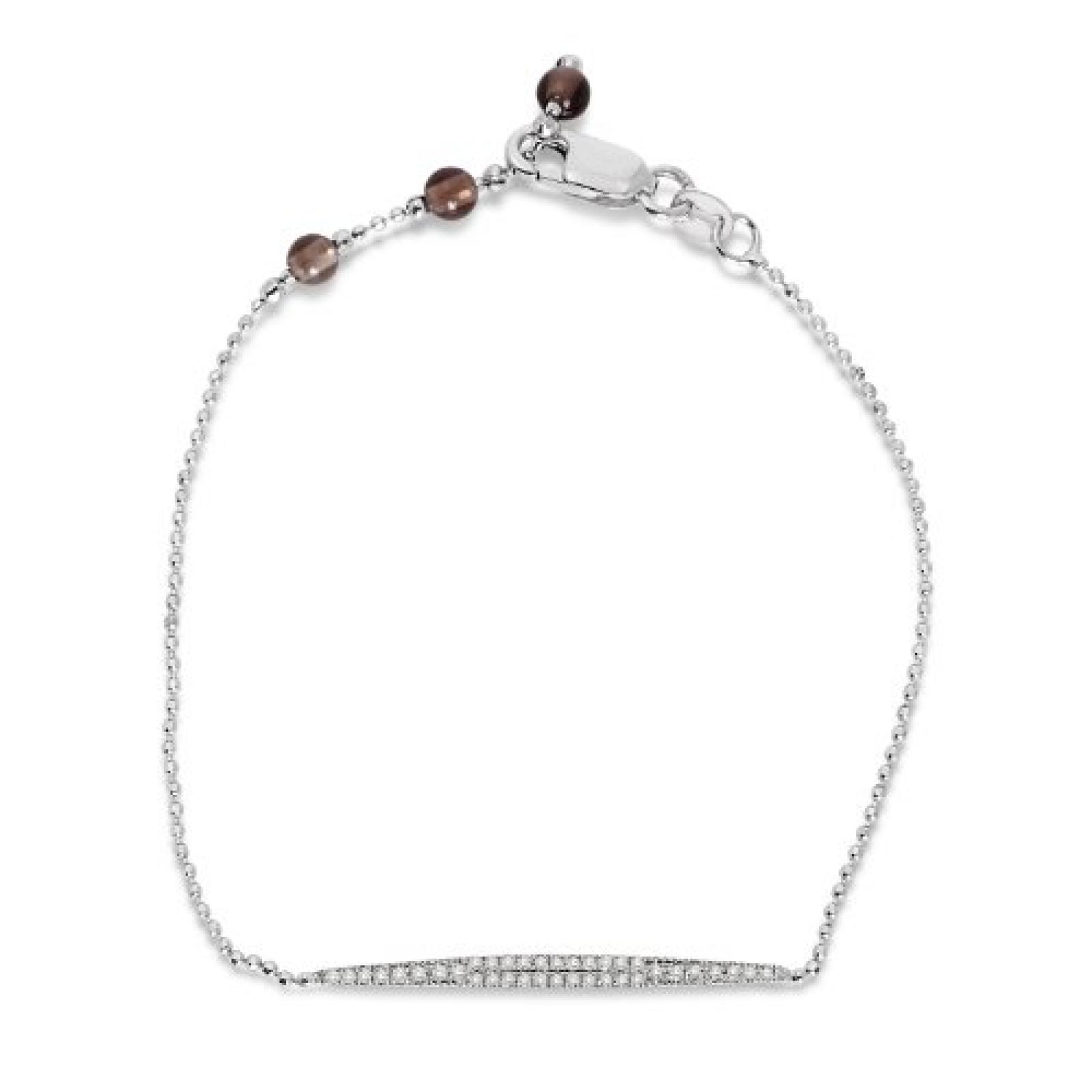 Miore  375 Wei&szlig;gold Armband mit Brillanten 0,13ct und Quarz bei dem Verschlu&szlig; MP9031B 