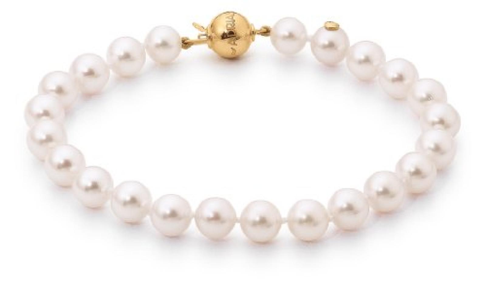 Adriana Eleganza Damen-Armband Akoya Zuchtperlen 585 Gelbgold Eleganza E20 