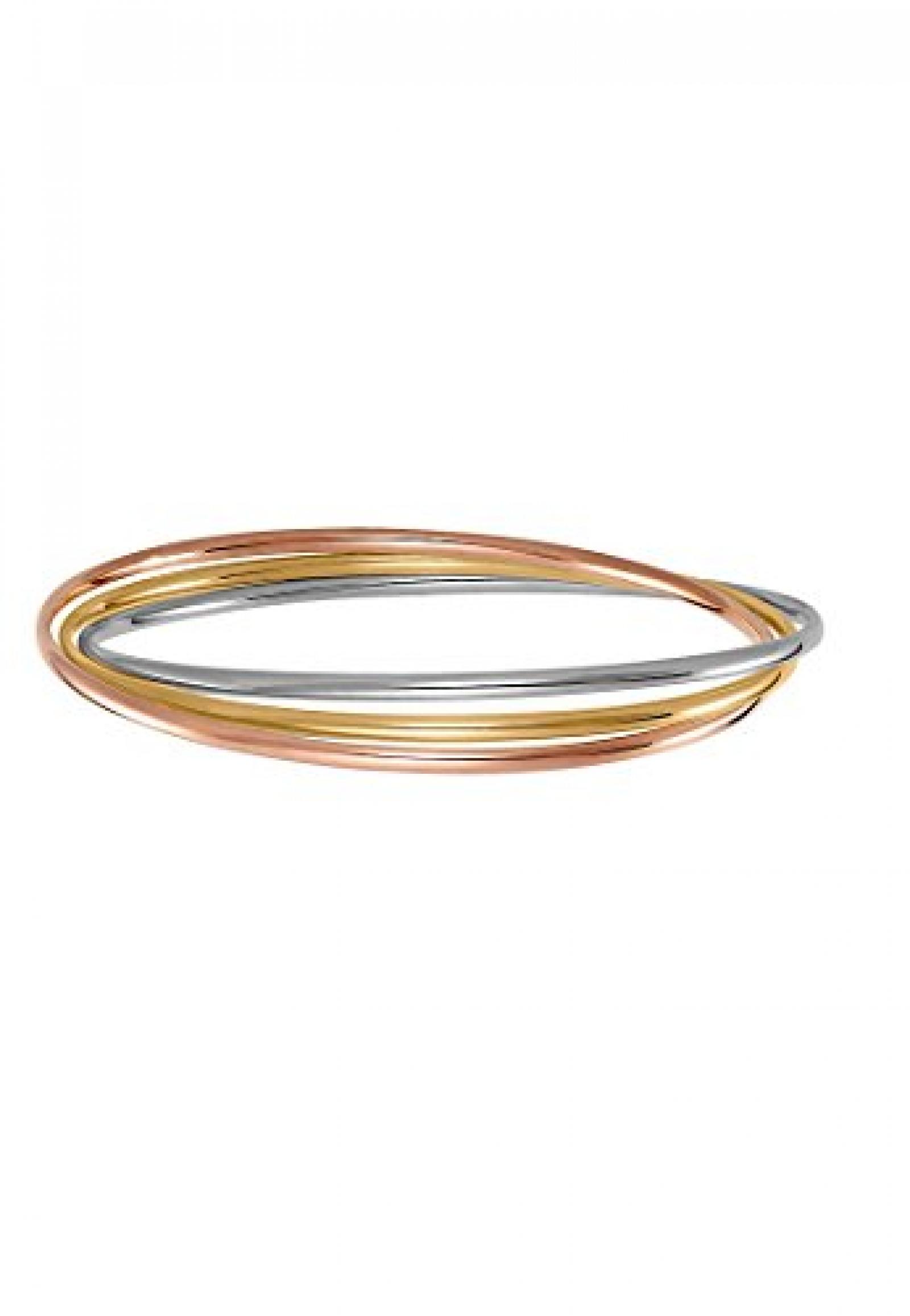 CHRIST Gold Damen-Armreif 375er Gelbgold tricolor, One Size 