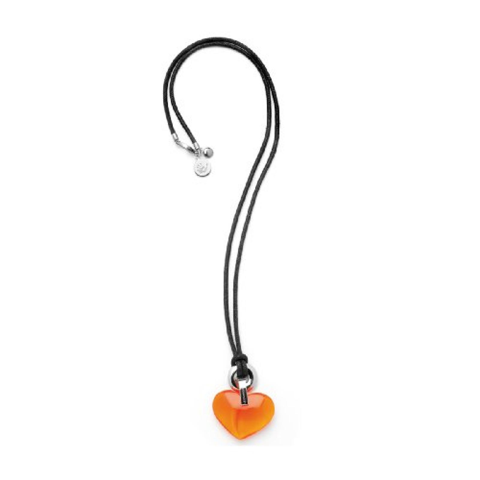 Leonardo Jewels Damenkette Edelstahl + Satin + Glas 70cm Love textil 011736 