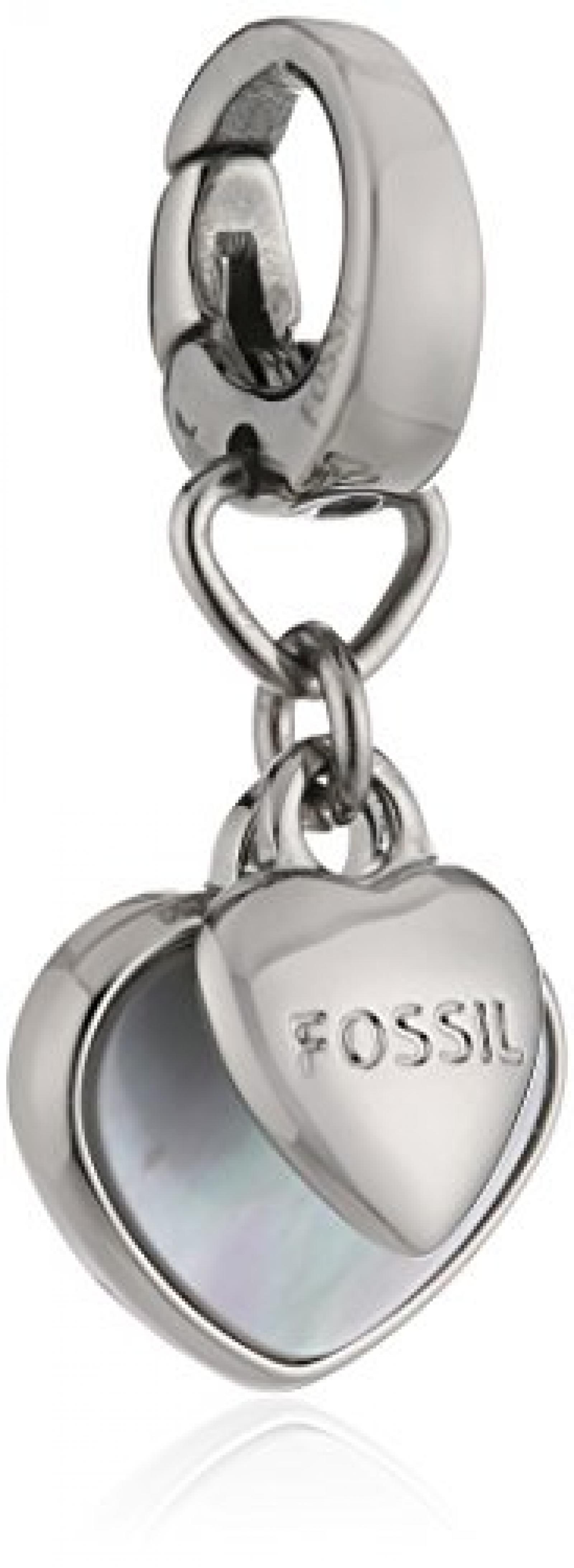 Fossil Damen-Charm Anh&auml;nger HERZ Perlmutt, weiss JF85902040 