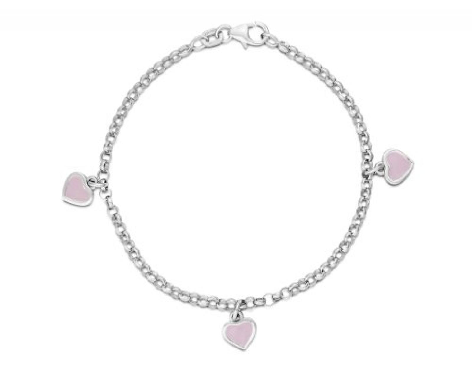 Miore Kinder und Jugendliche-Armband 925 Sterling Silber mit Herzen 16cm 925 MBS009BK 