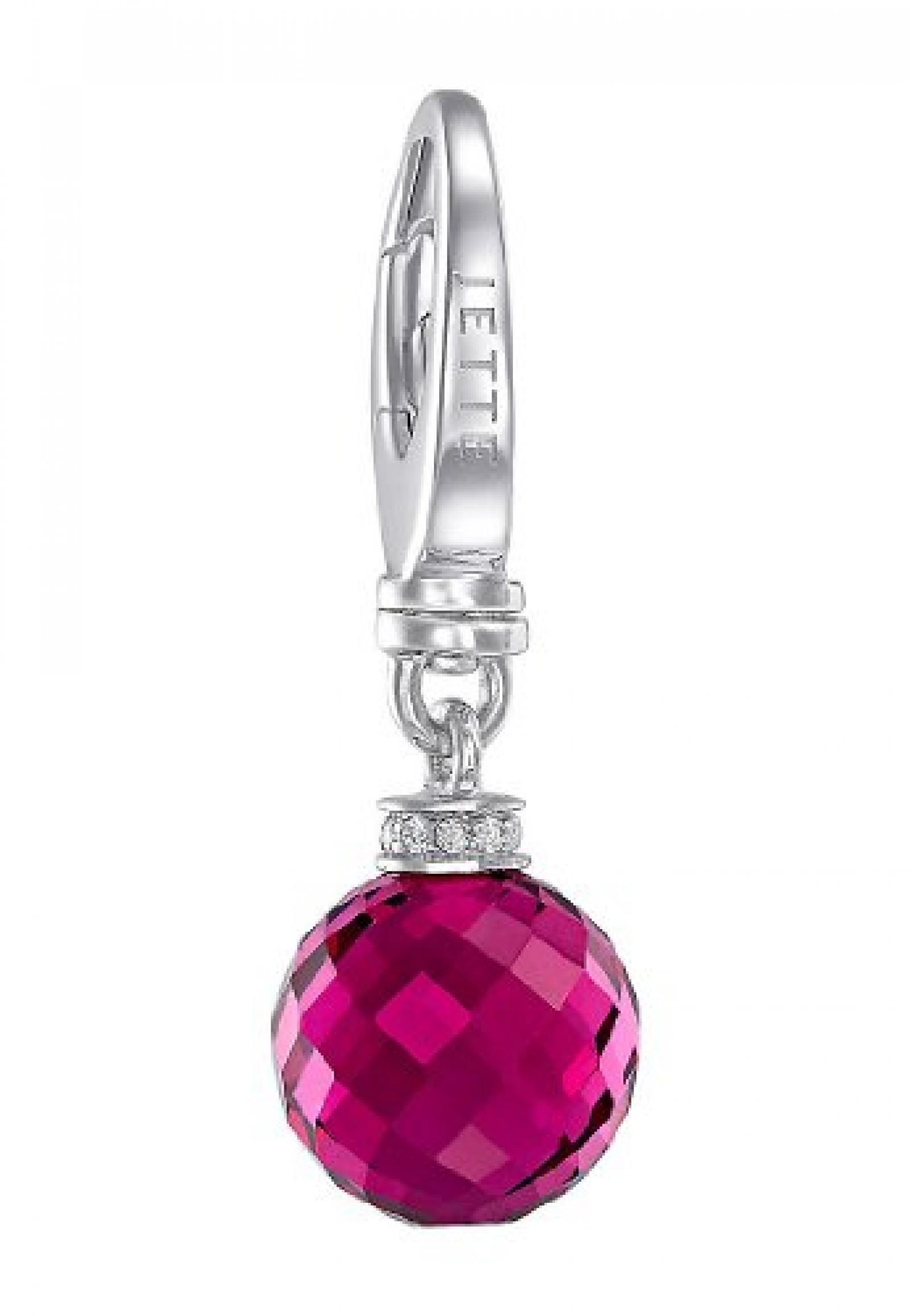 JETTE Charms Damen-Charm Mini Charm Kugel 925er Silber 1 Kristall 10 Zirkonia One Size, fuchsia JETTE Charms Damen-Charm Mini Charm Kugel 925er Silber 1 Kristall 10 Zirkonia One Size, fuchsia