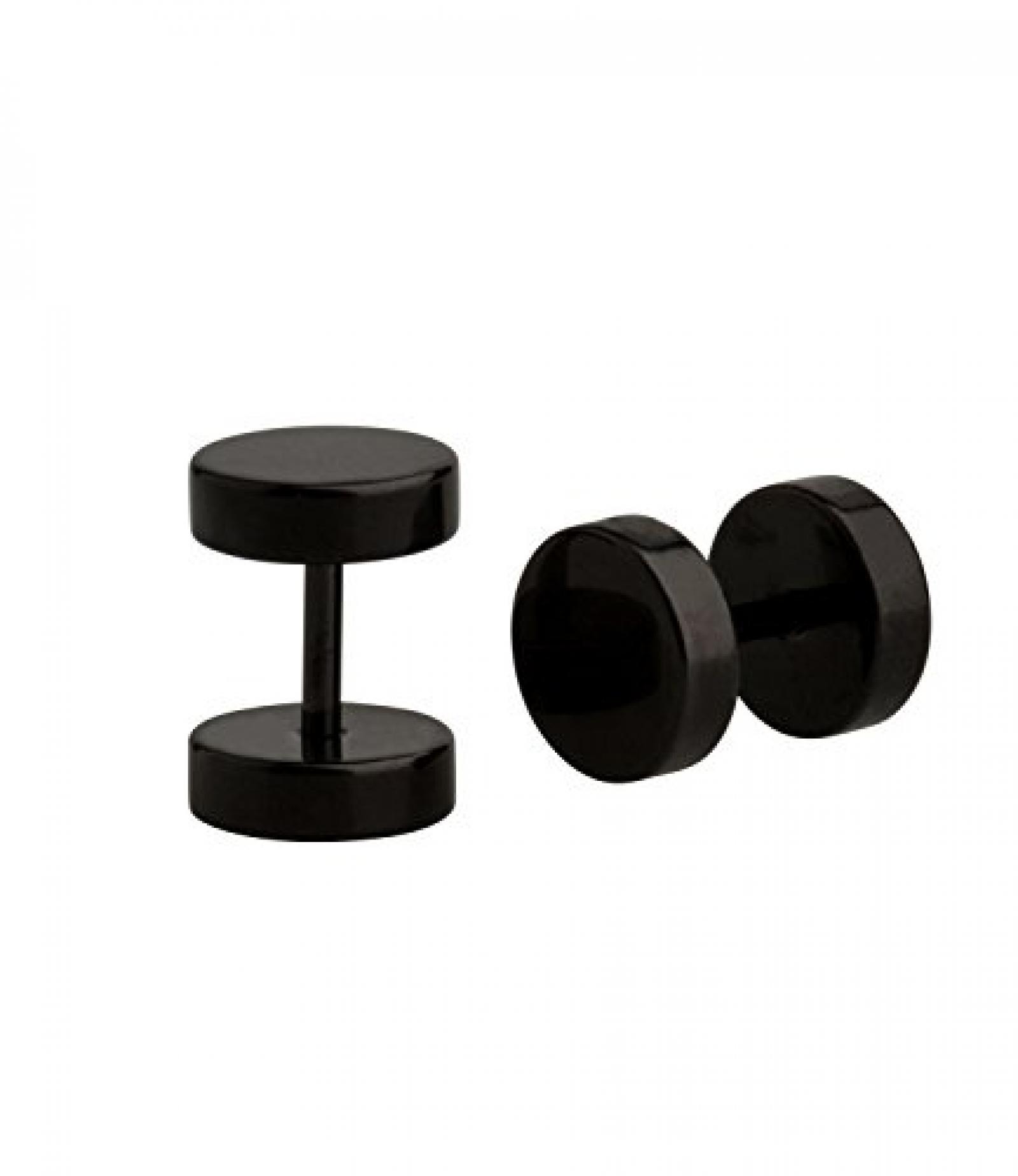 SIX MAN coole Fake-Plugs aus chirurgischem Stahl in Schwarz (109-809) 