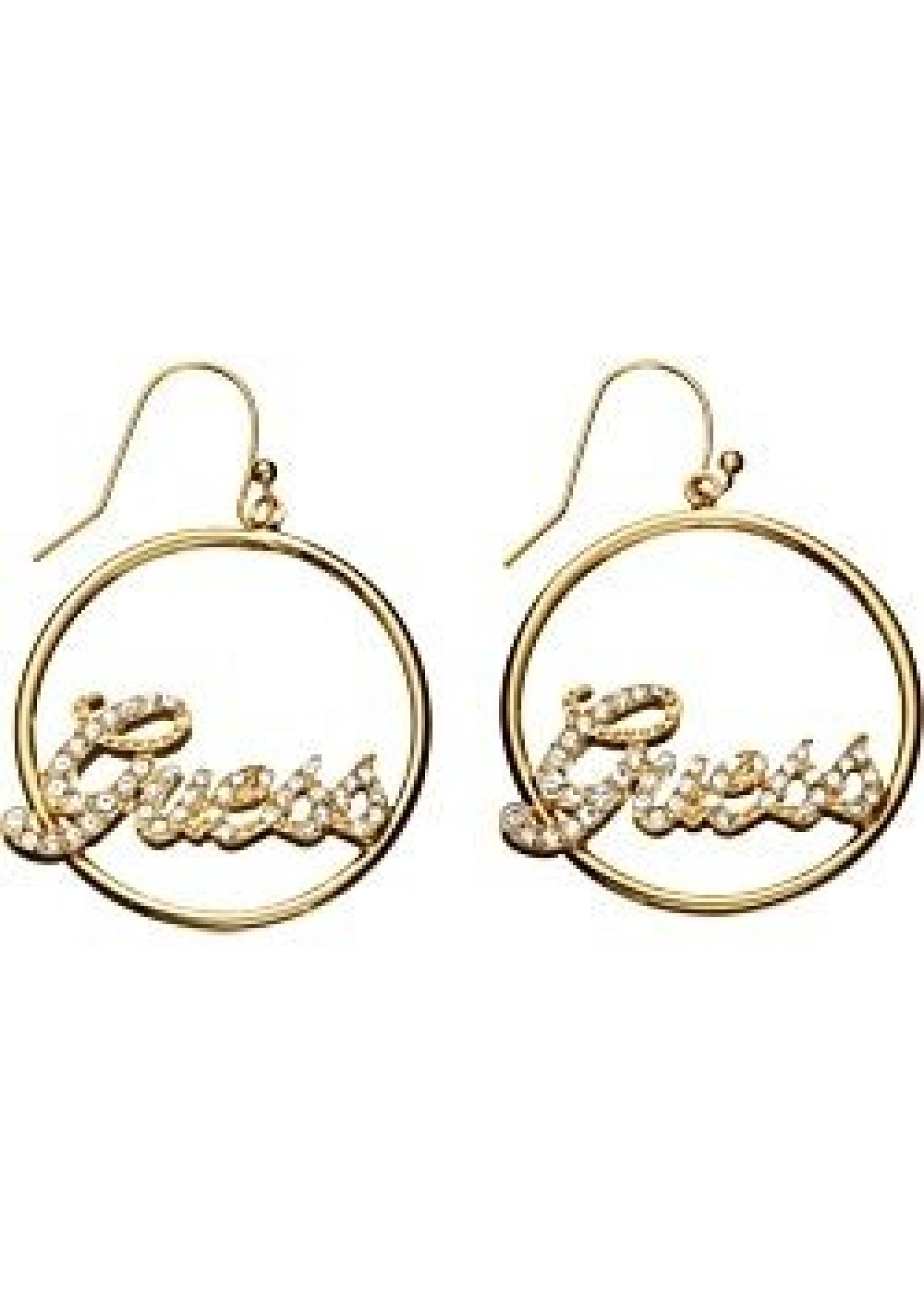 Guess Guess Ohrringe rund Guess-Schriftzug gold Zirkonia UBE81005 Guess Guess Ohrringe rund Guess-Schriftzug gold Zirkonia UBE81005