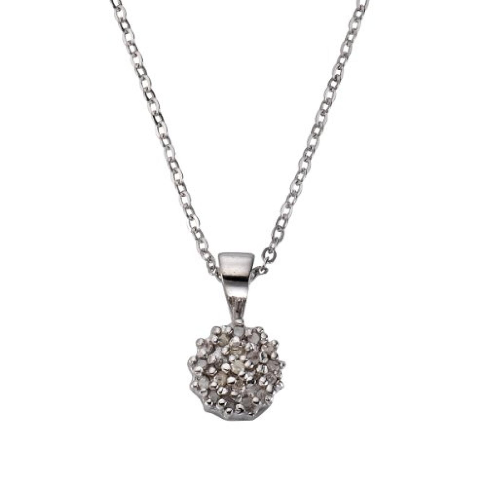 Celesta Damen-Halskette 925 Sterling Silber 45cm Zwischenöse bei 42cm 20x Ice-Diamanten 0,10ct. 500244610 