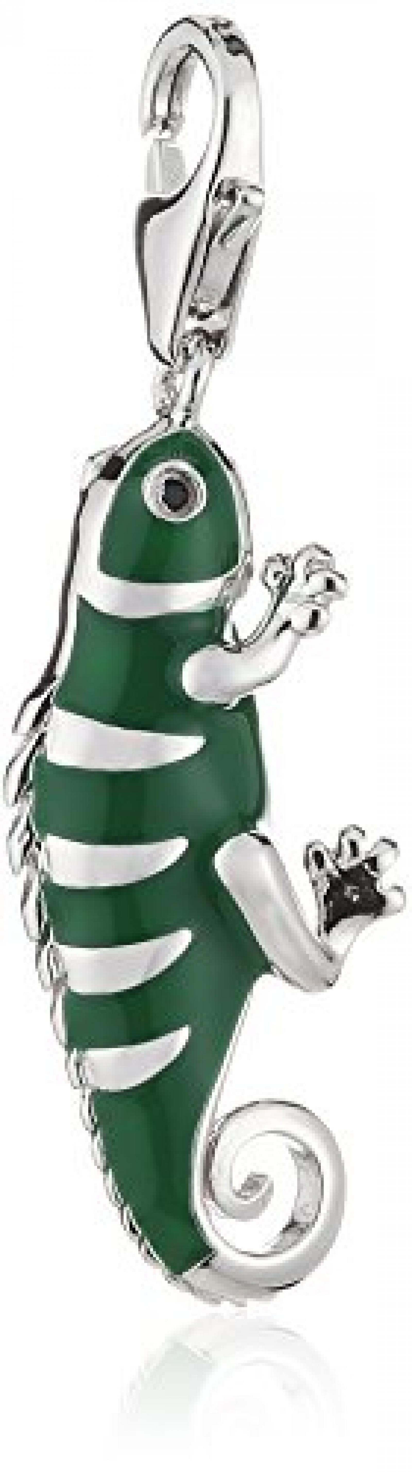 ZEEme Damen-Charm Karabineranhänger 925 Sterling Silber Chamäleon 360241533 ZEEme Damen-Charm Karabineranhänger 925 Sterling Silber Chamäleon 360241533