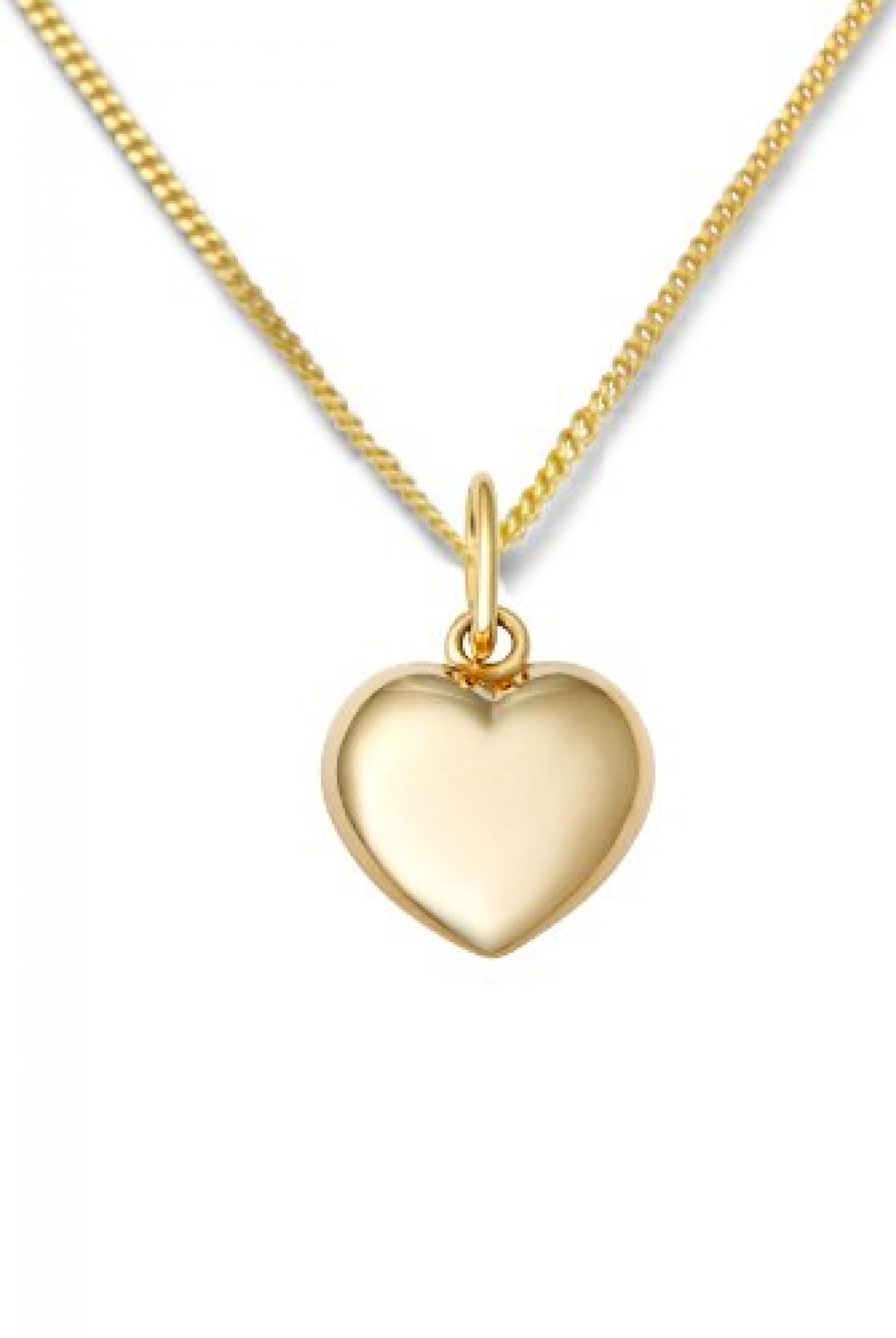 Miore Damen-Halskette 375 Gelbgold Herz Anhänger 45cm MA961CHN 