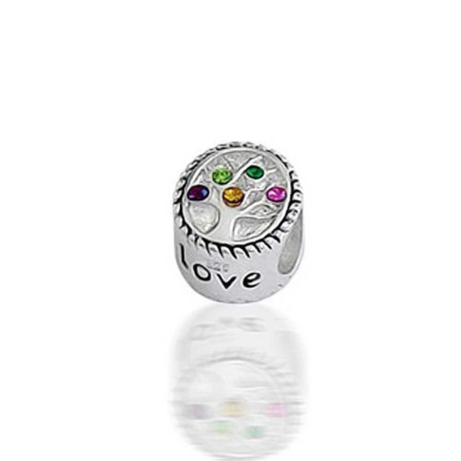 Bling Jewelry CZ Familie Baum 925er Silber Charm Kugel Chamilia Pandora kompatibel Bling Jewelry CZ Familie Baum 925er Silber Charm Kugel Chamilia Pandora kompatibel