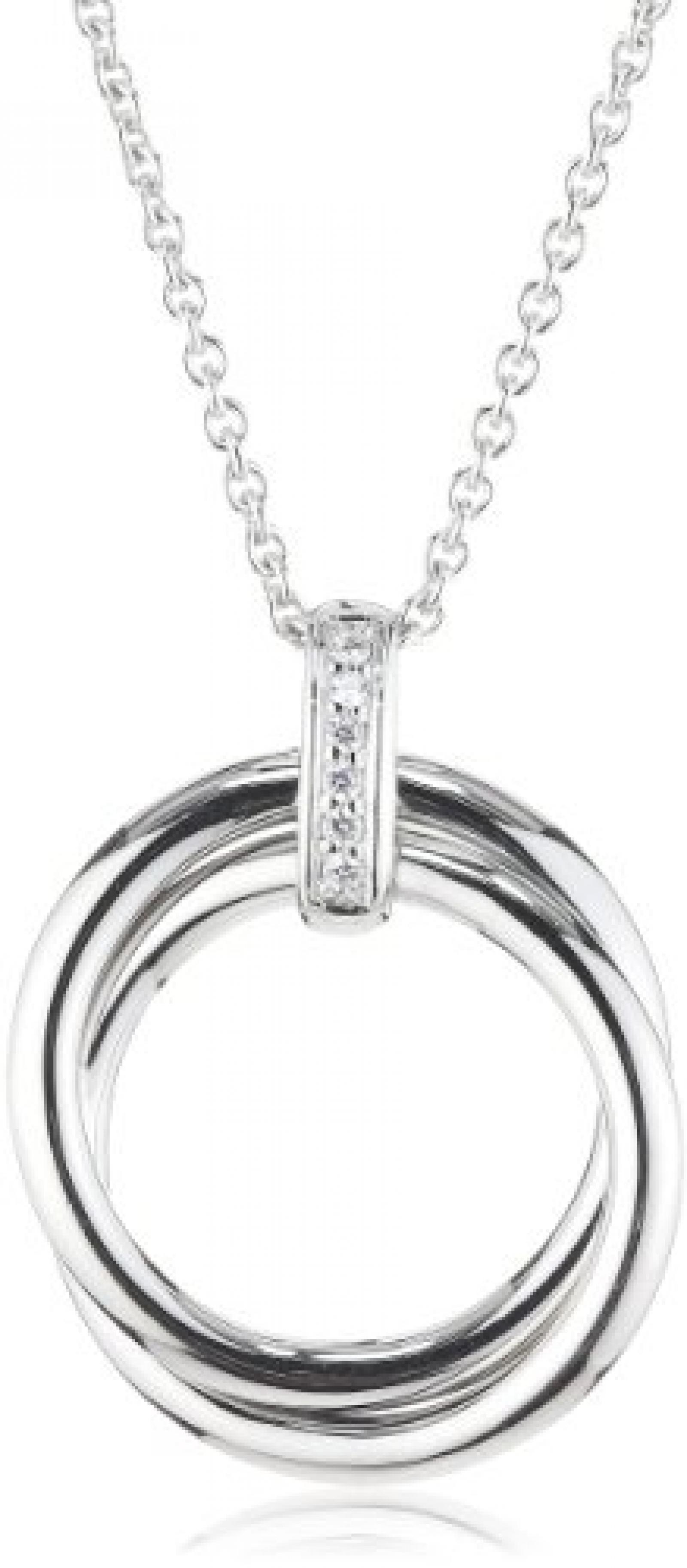 Viventy Damen-Kette mit Anh&auml;nger 925 Sterling Silber mit 6 Zirkonia in weiss 763722 