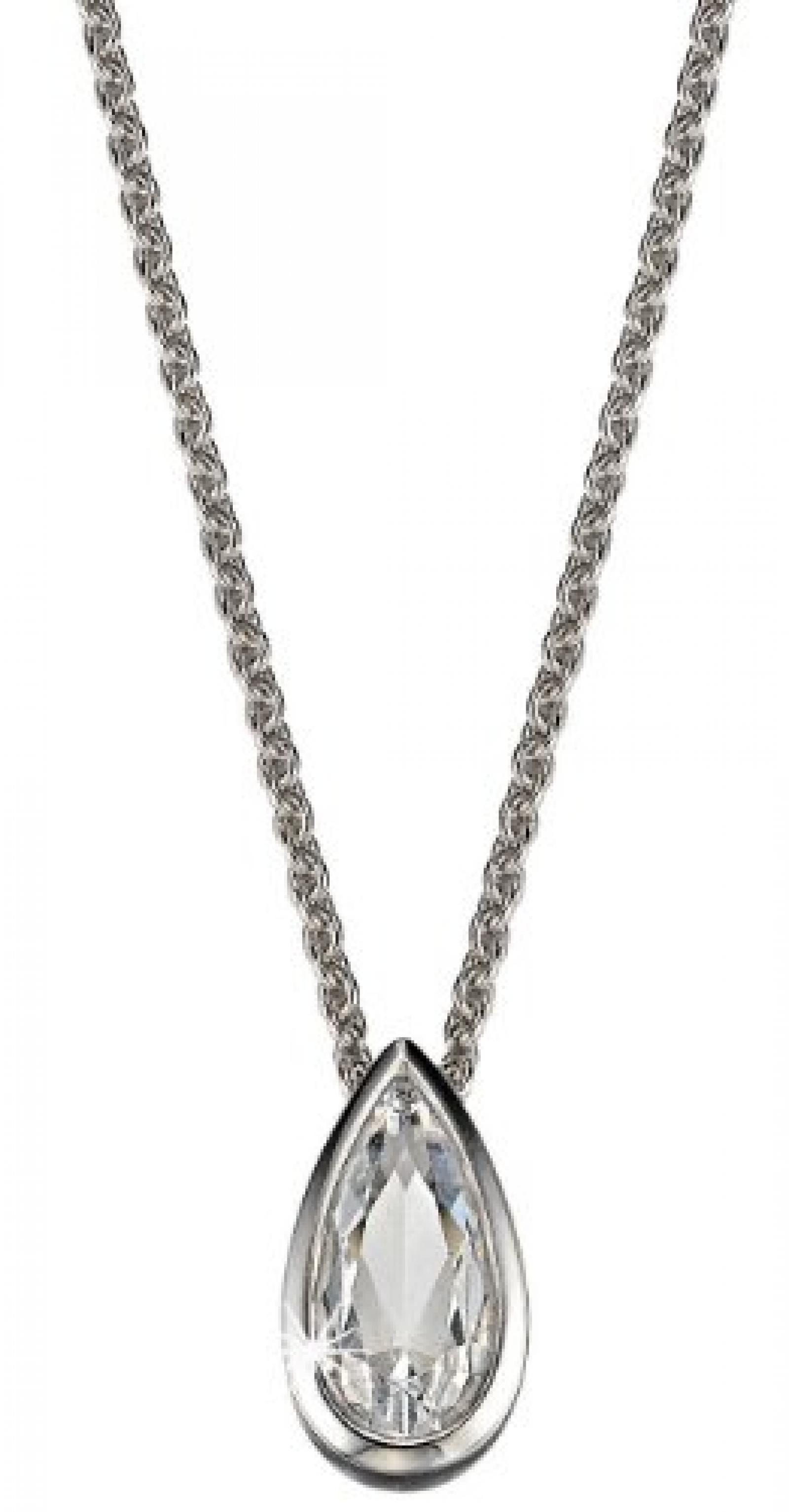 Pierre Cardin Damen Halskette 925 Sterling Silber rhodiniert Kristall Zirkonia Yeux en amandes 42 cm wei&szlig; PCNL90416A420 