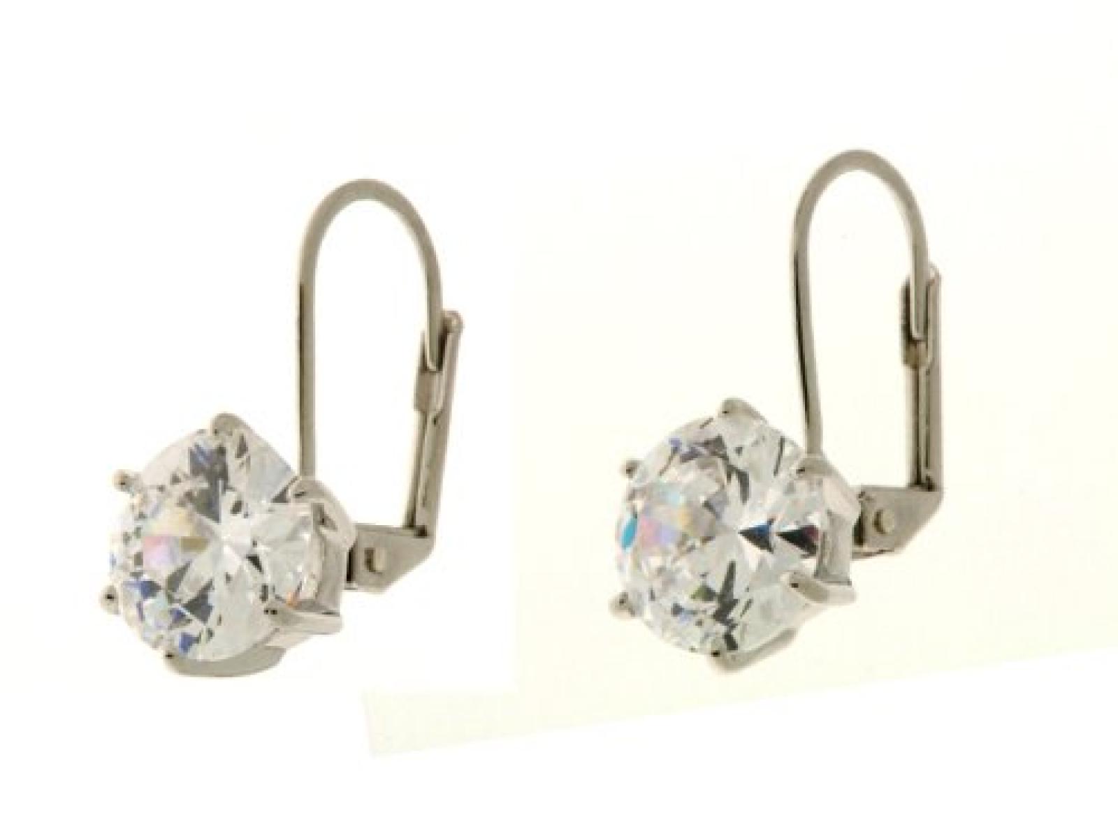 Kettenworld Damen-Ohrh&auml;nger mit Zirkonia rhodiniert 267243 