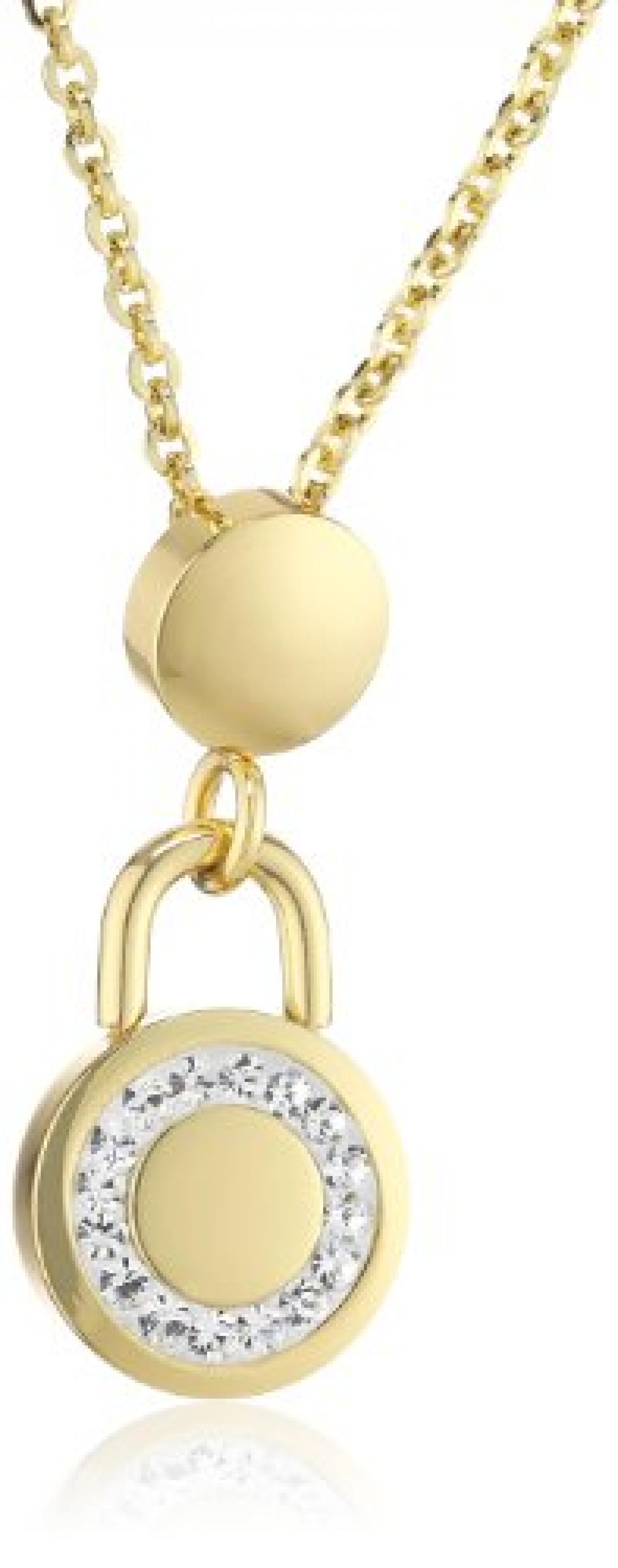 Mike Ellis New York Damen Halskette Edelstahl Zirkonia 42.0 cm gold S254 IPG 