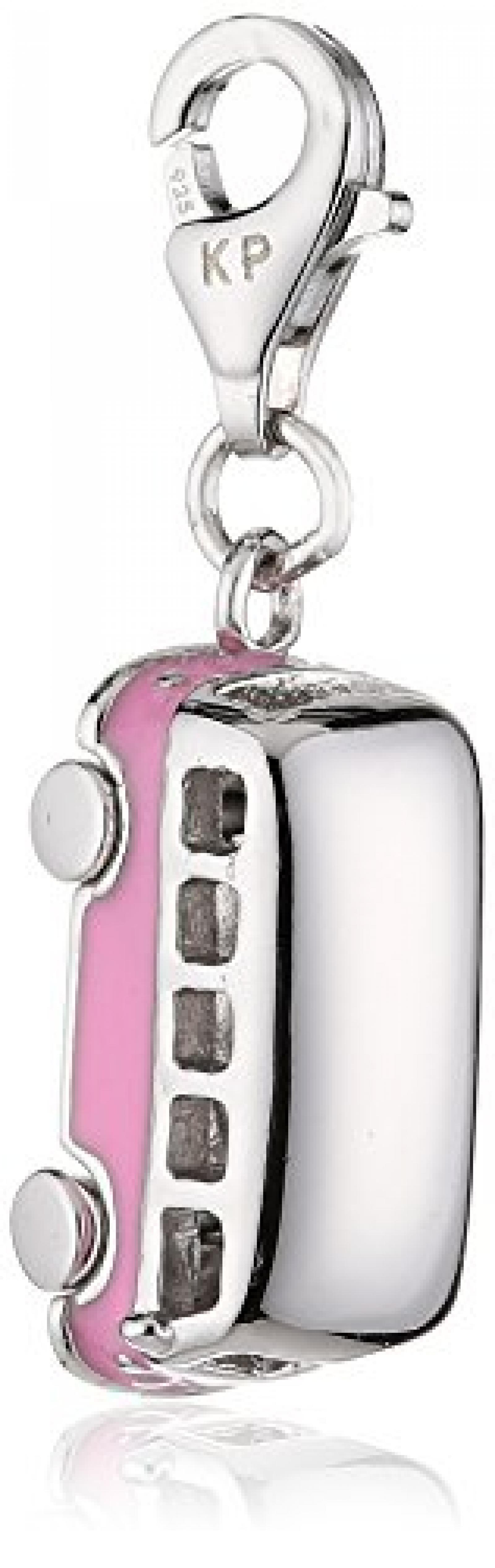 Zeeme Damen-Anh&auml;nger 925/- Sterling Silber Mit Pinkem Lack Bully 280240004 