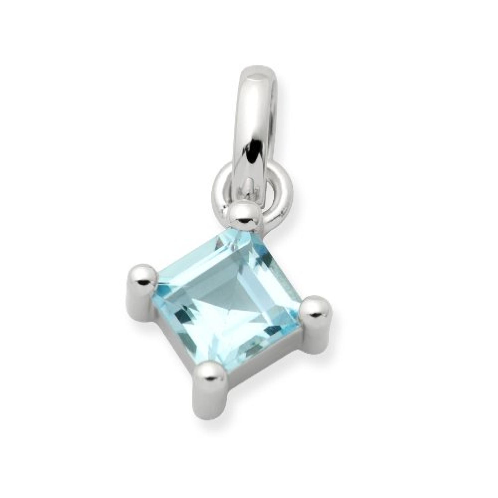 Miore Damen-Anhänger 14 Karat (585) Weißgold mit blauem Topas MB126P Miore Damen-Anhänger 14 Karat (585) Weißgold mit blauem Topas MB126P