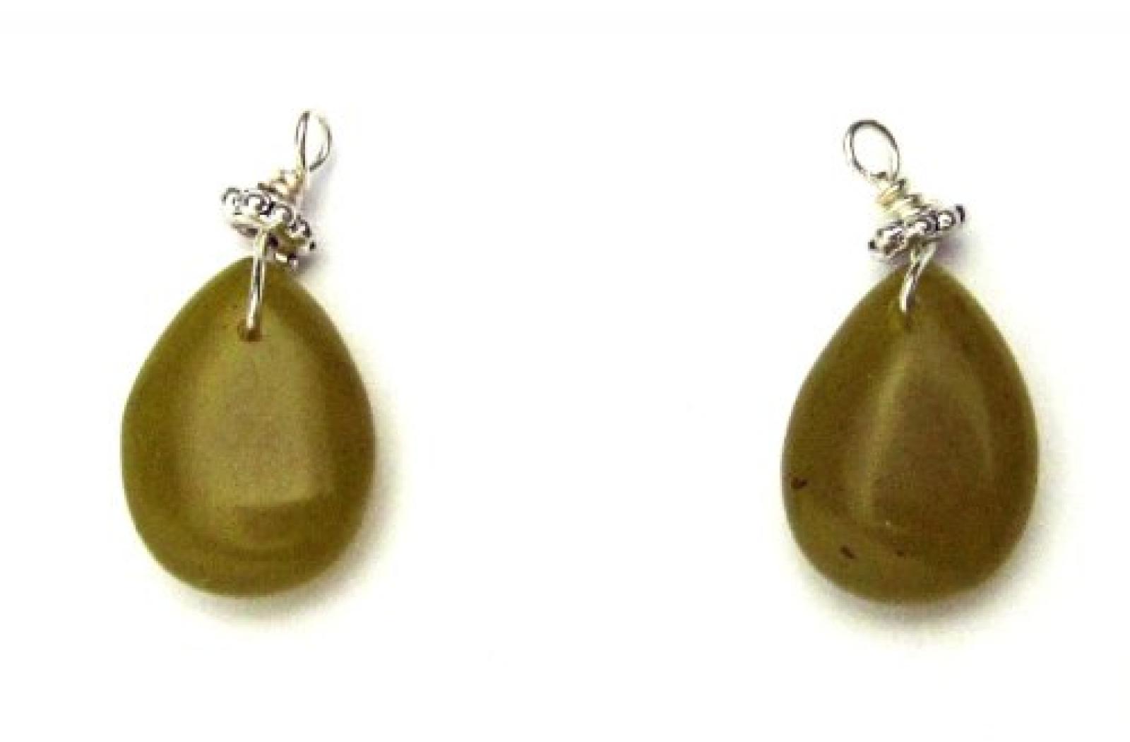 PILGRIM 511-028 Ohrring-Charms Anh&auml;nger, versilbert, gr&uuml;n 