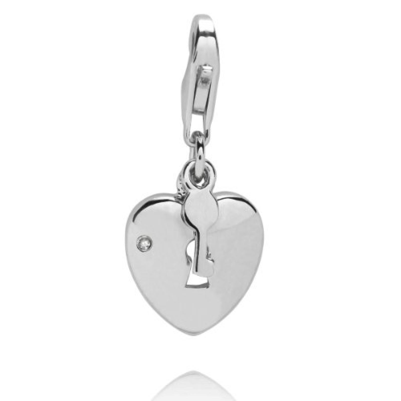 Rafaela Donata Damen-Charm Herz mit Schl&uuml;ssel Diamond Collection 925 Sterling Silber Diamant  60250111 
