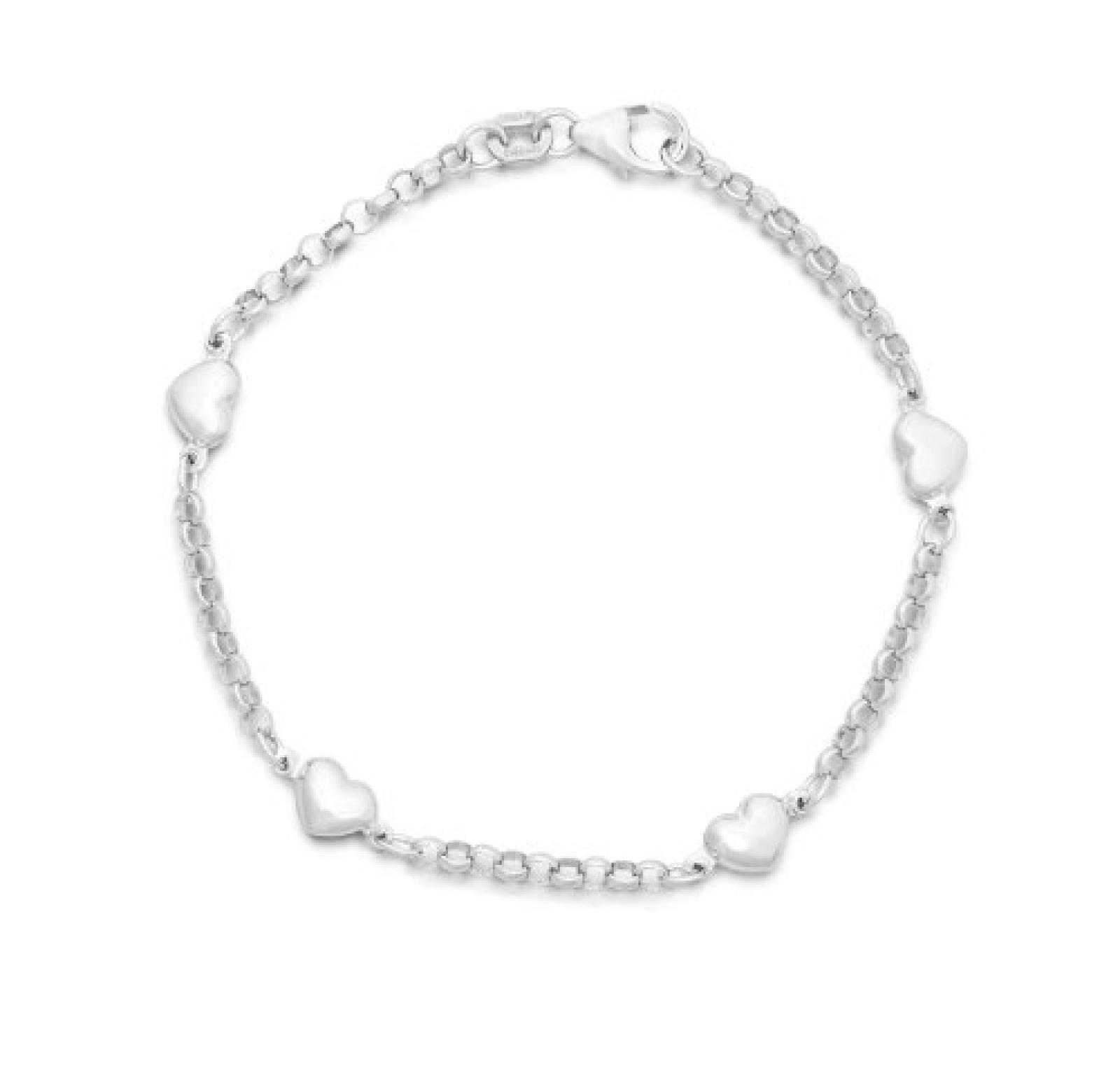 Miore Kinder und Jugendliche-Armband 925 Sterling Sterling Silber Anhänger Herzen MBS013BK 