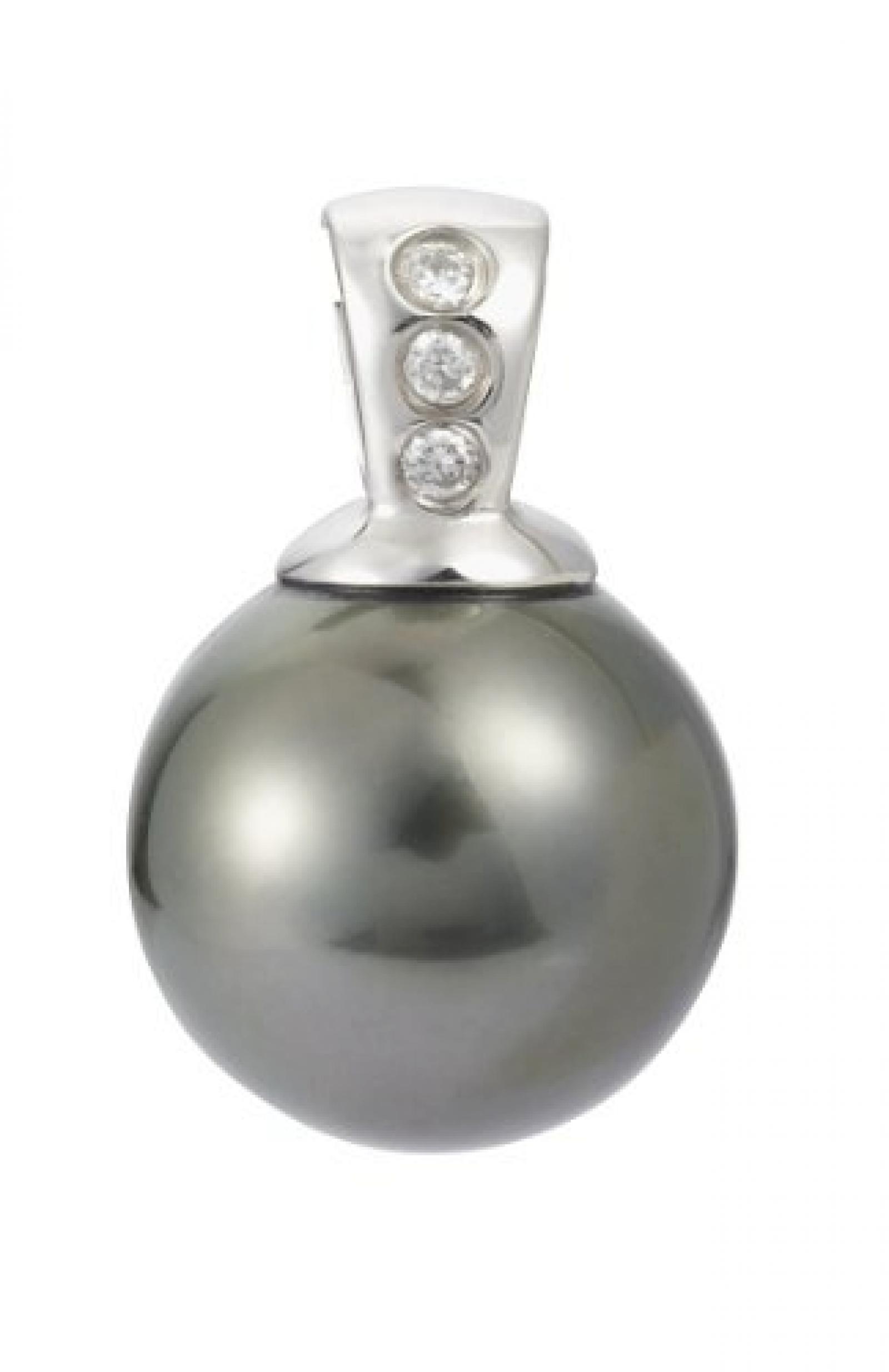 Adriana Damen-Anh&auml;nger Tahiti Zuchtperlen mit Brillanten 585 Wei&szlig;gold Tahiti Klassik PR3-7 