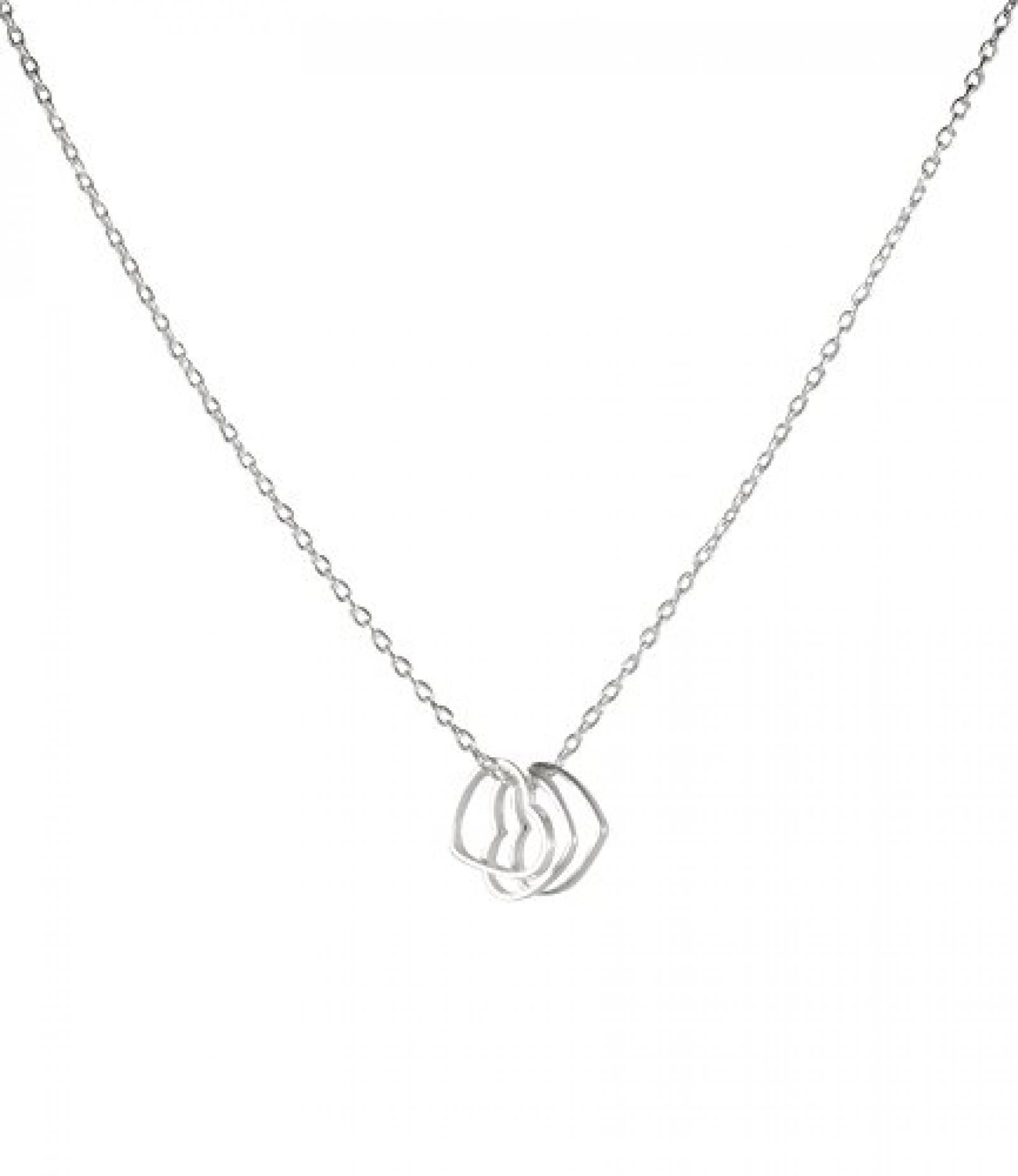 SIX feine Kette aus 925er Silber mit drei zierlichen Herzen (22-949) SIX feine Kette aus 925er Silber mit drei zierlichen Herzen (22-949)