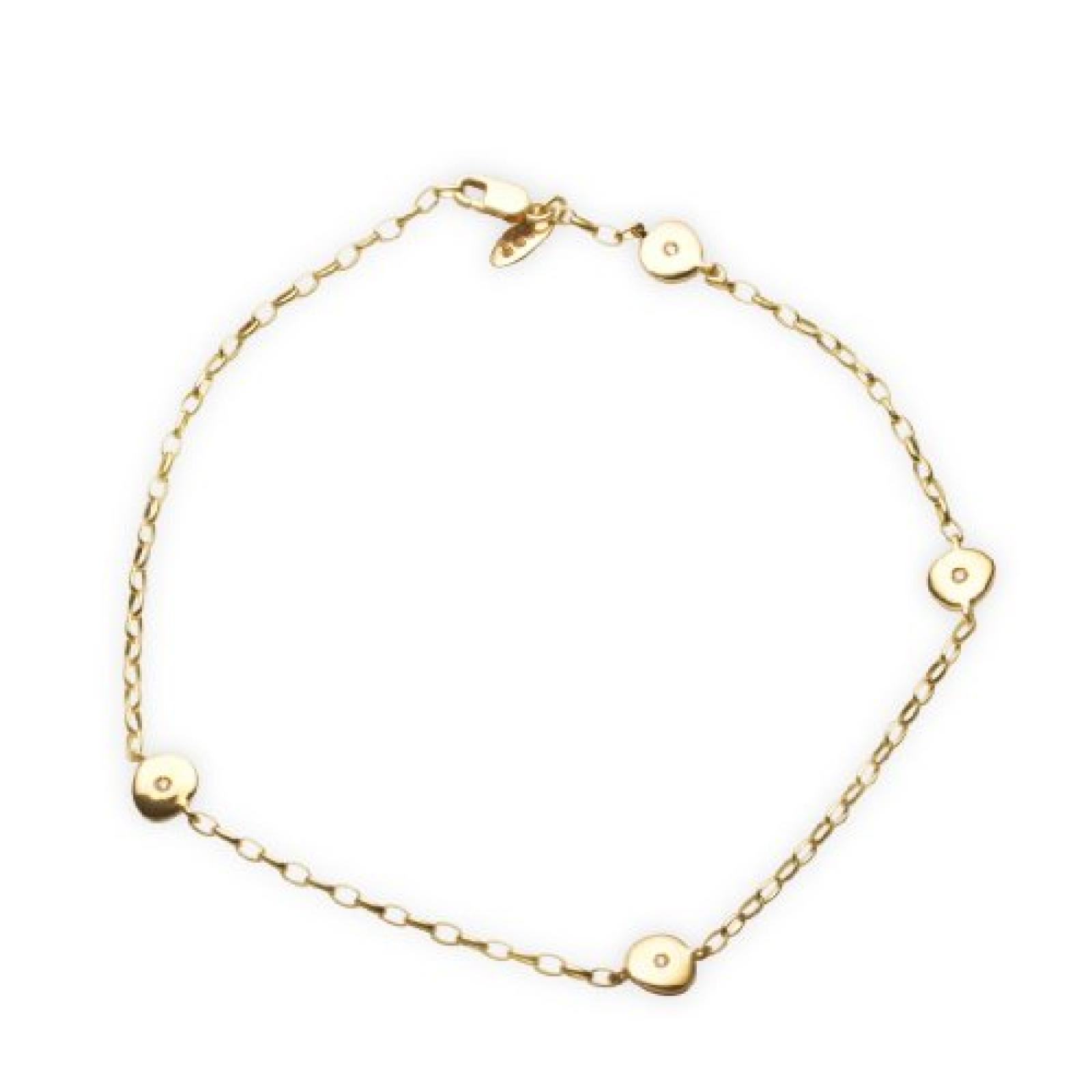 Miore Damen-Fußkette 18 Karat (750) Gelbgold mit 4 Brillanten 24cm AG0142 Miore Damen-Fußkette 18 Karat (750) Gelbgold mit 4 Brillanten 24cm AG0142