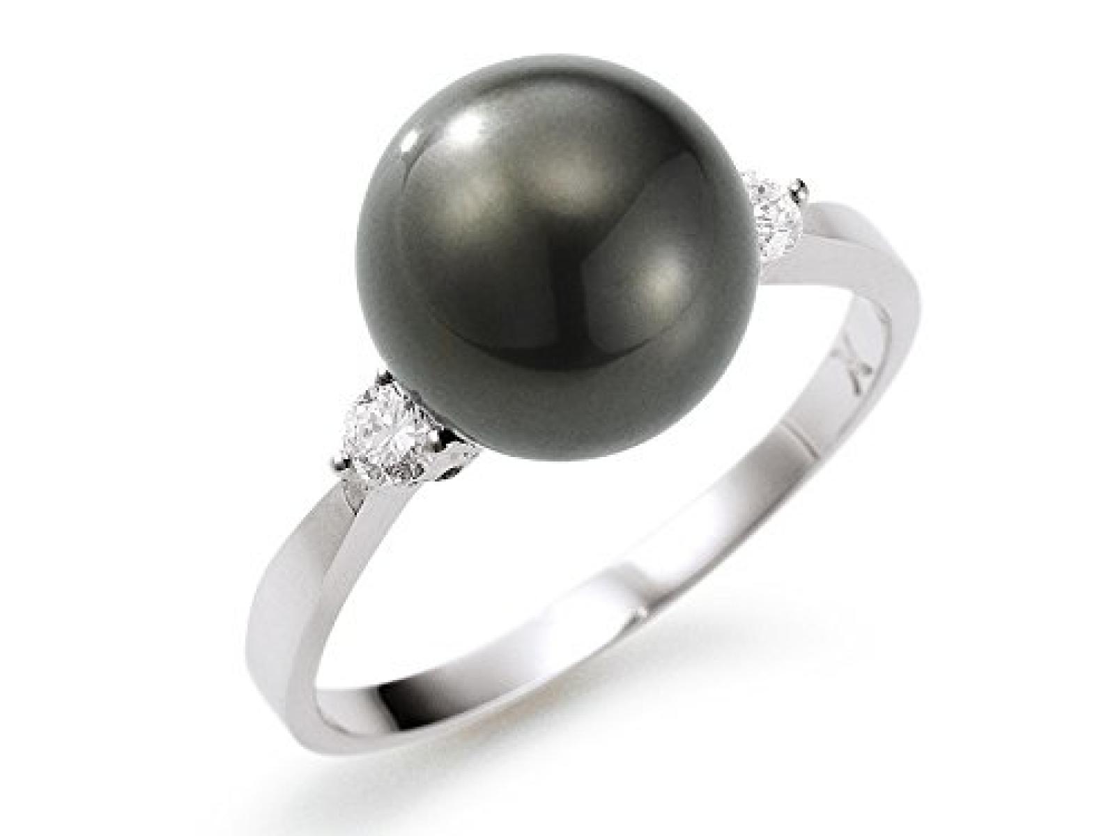 Adriana Tahitiperlen Ring mit Brillanten 0,10 ct Stella di Notte N14 