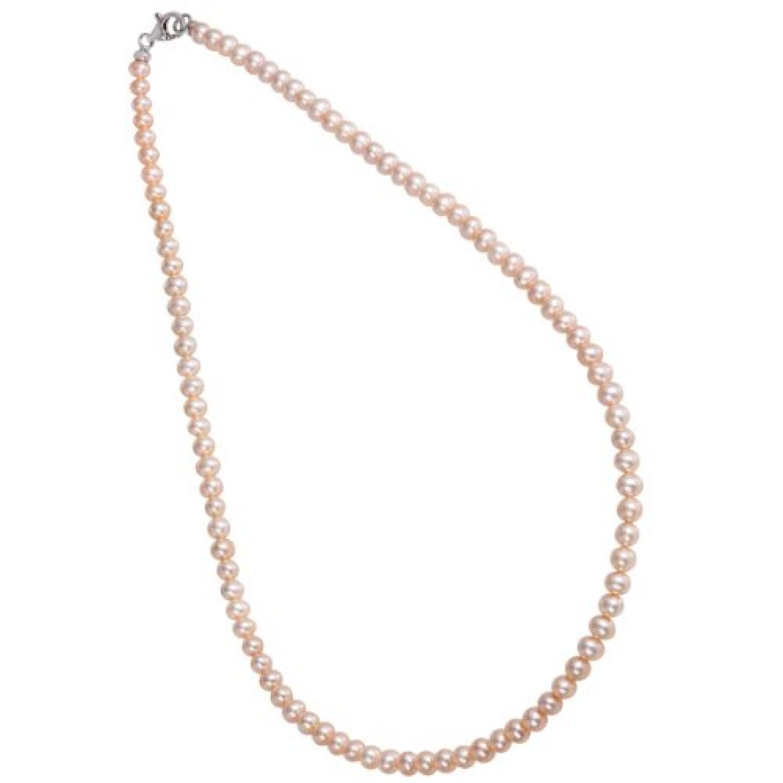Bella Donna Damen-Collier 925 Sterling Silber S&uuml;&szlig;wasser Zuchtperlen rosa 4,5-5,0 mm 45cm 109752 