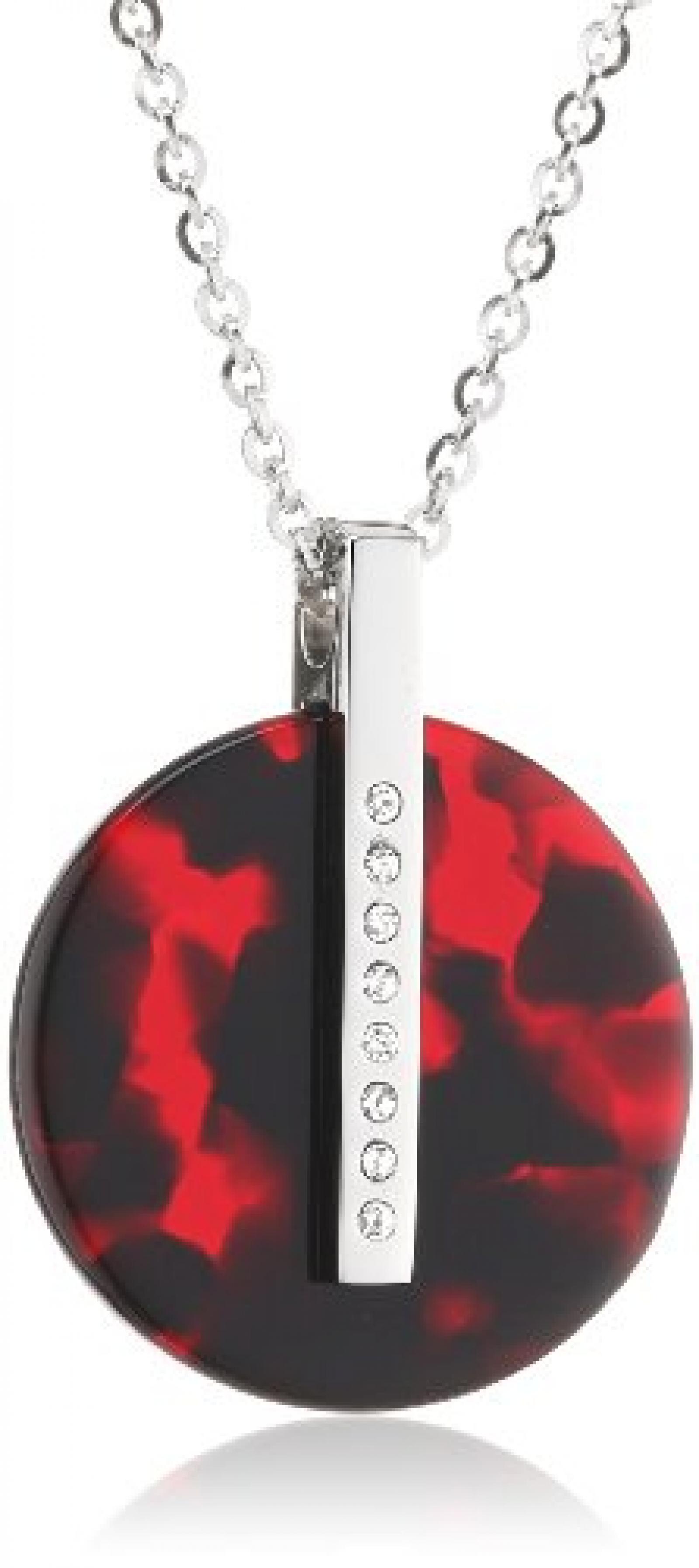 Mike Ellis New York Damen Halskette Edelstahl Acryl rot 42.0 cm S188 IPS Mike Ellis New York Damen Halskette Edelstahl Acryl rot 42.0 cm S188 IPS