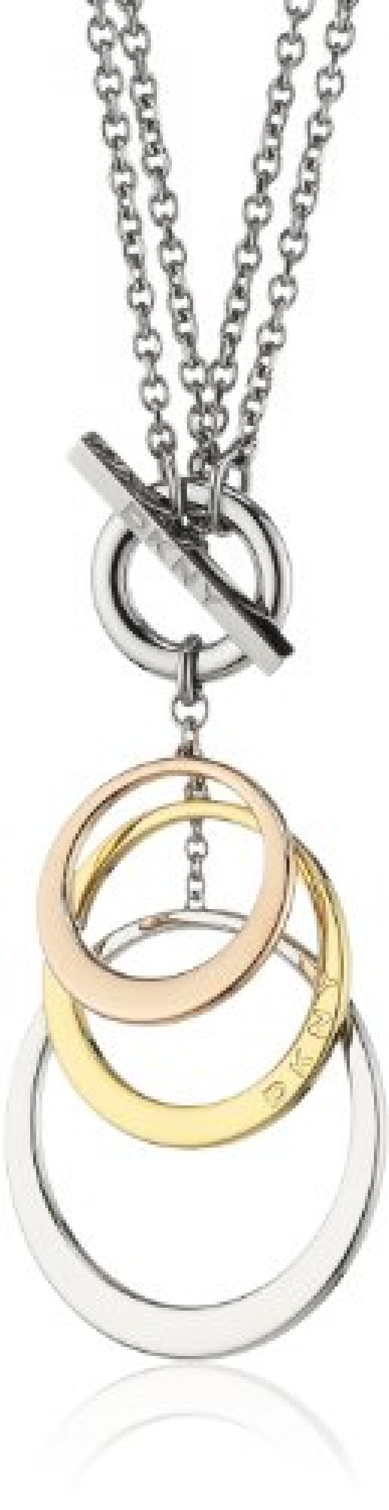 DKNY Damen-Halskette Edelstahl Ohne 3-farbig, silber,gold, roségold NJ1825040 