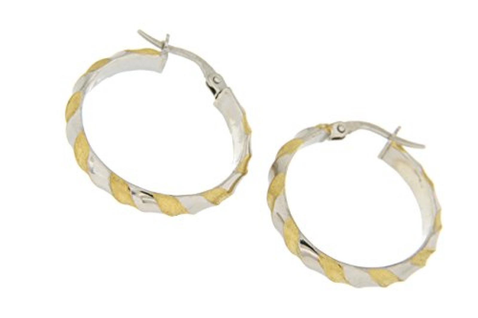 Kettenworld Damen-Creolen 925 Sterling Silber bicolor 289800 Kettenworld Damen-Creolen 925 Sterling Silber bicolor 289800