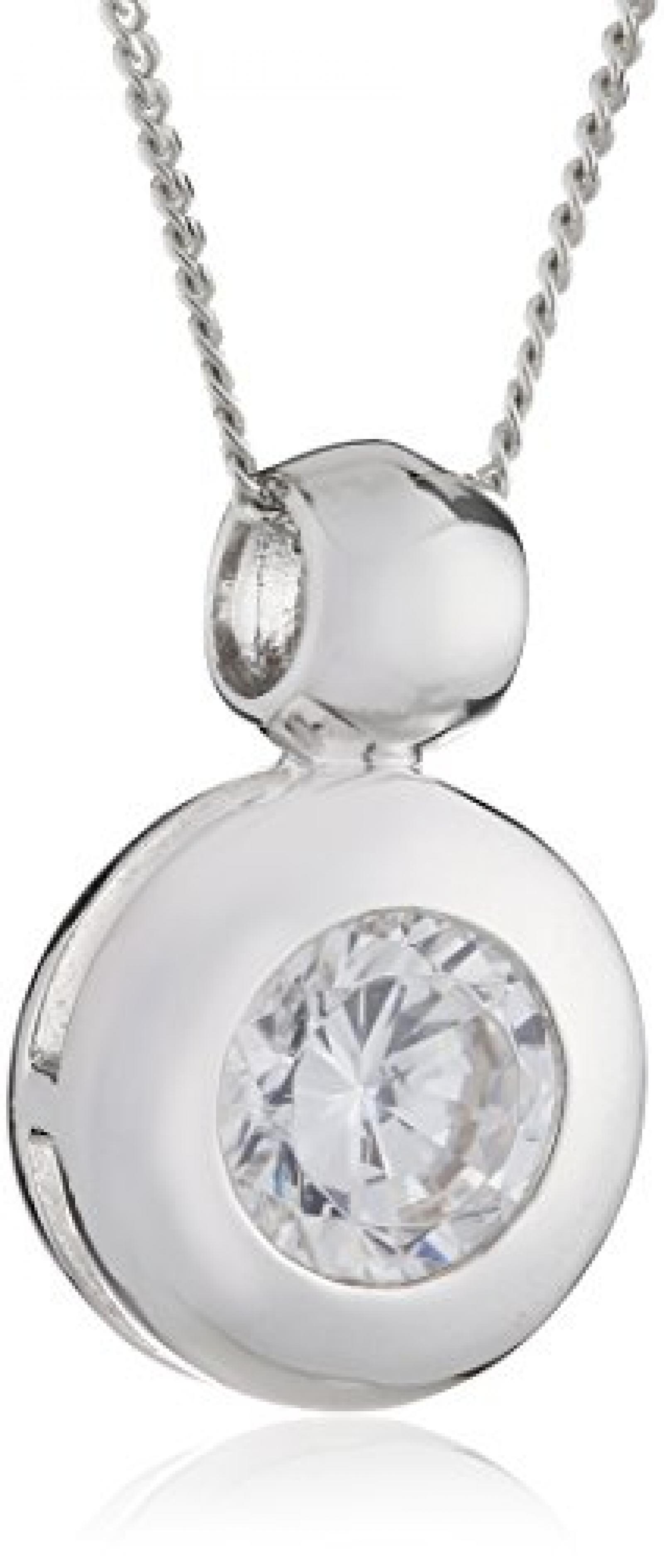 ZEEme Silver Damen-Anh&auml;nger mit Kette  in 925/- Sterling Silber mit wei&szlig;em Zirkonia 45cm 500244382-45 