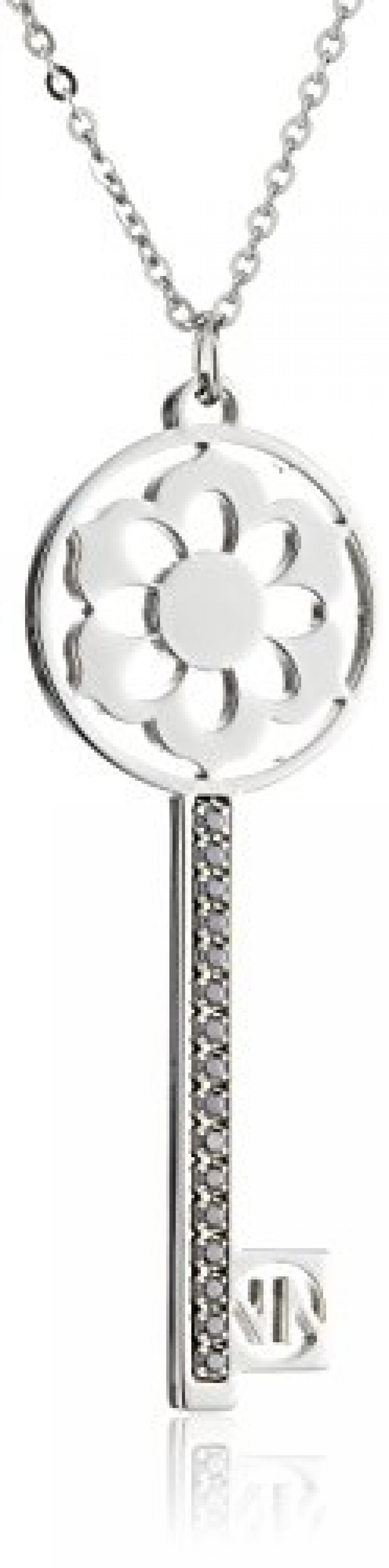 Nomination Damen-Halskette Secrets Stahl (Schlüssel Kamelie schwarz) 024736/010 