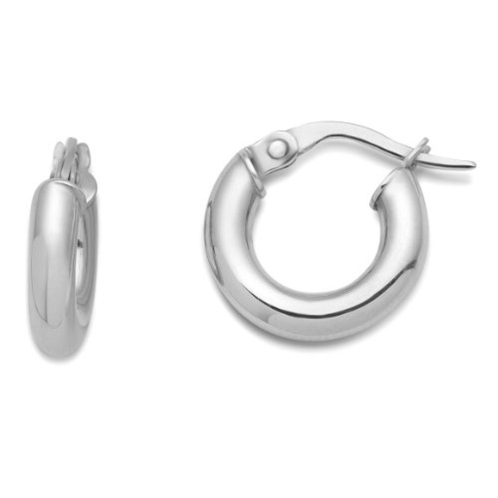 Miore Damen-Creolen 9 Karat 375 Wei&szlig;gold MSIL906E 