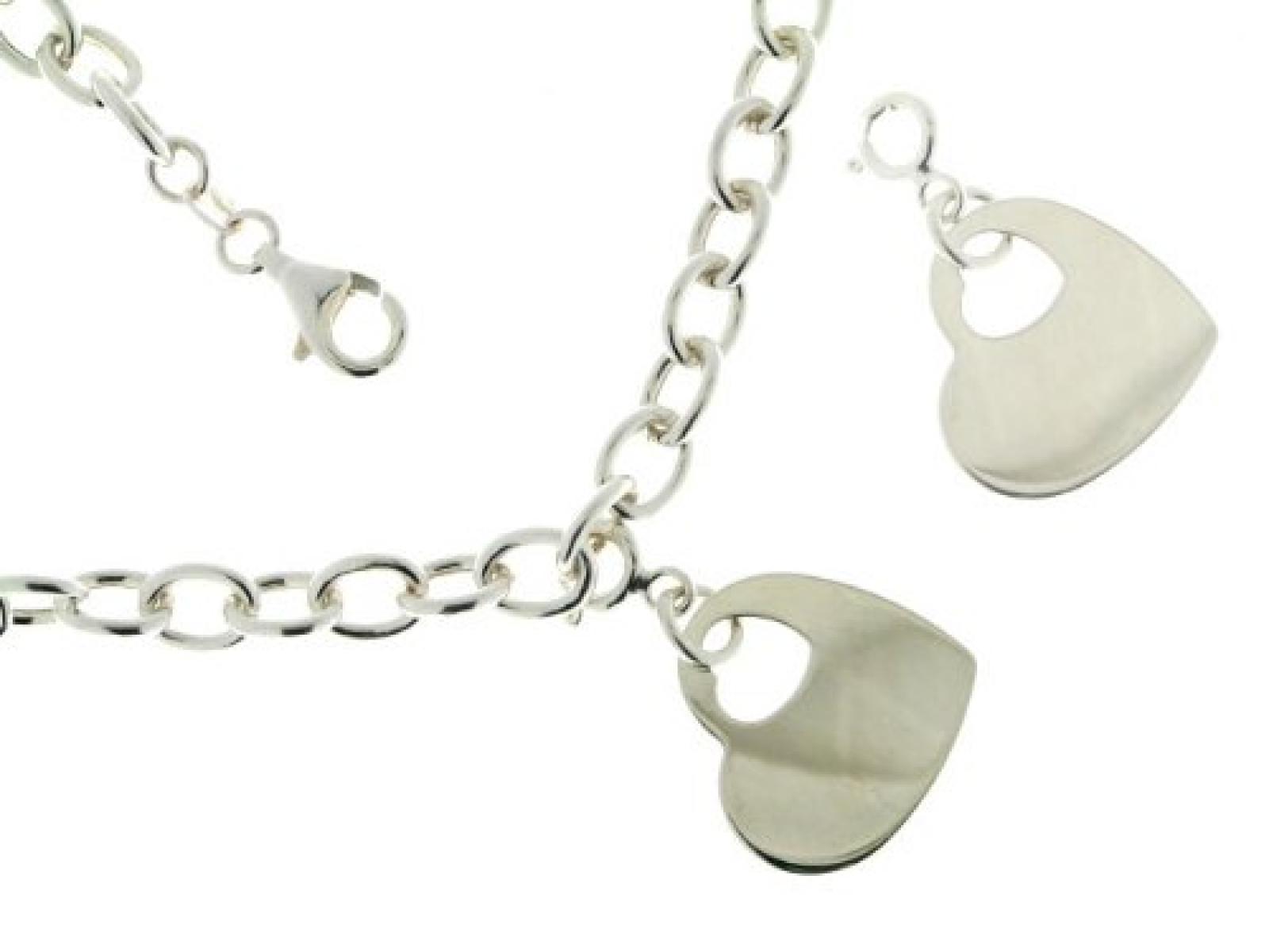 BOB C. Damen-Charmsarmband mit Einhänger Herz 925 Sterling Silber 216521 
