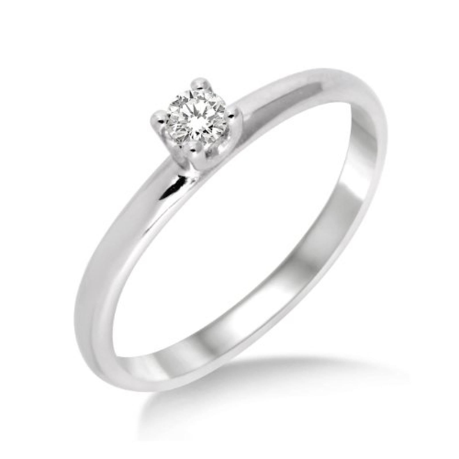 Miore Damen-Ring 375 Wei&szlig;gold mit Brillant 0.10ct M9013R 