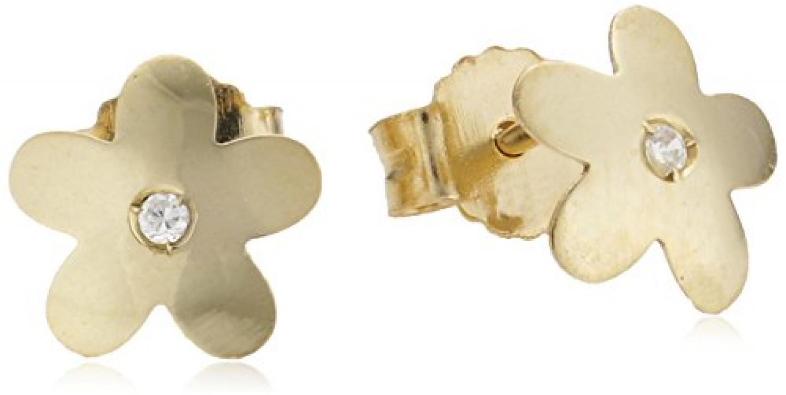 ZEEme Kinder und Jugendliche-Ohrstecker 9 Karat 375 Gelbgold Herz Zirkonia wei&szlig; 320320210 