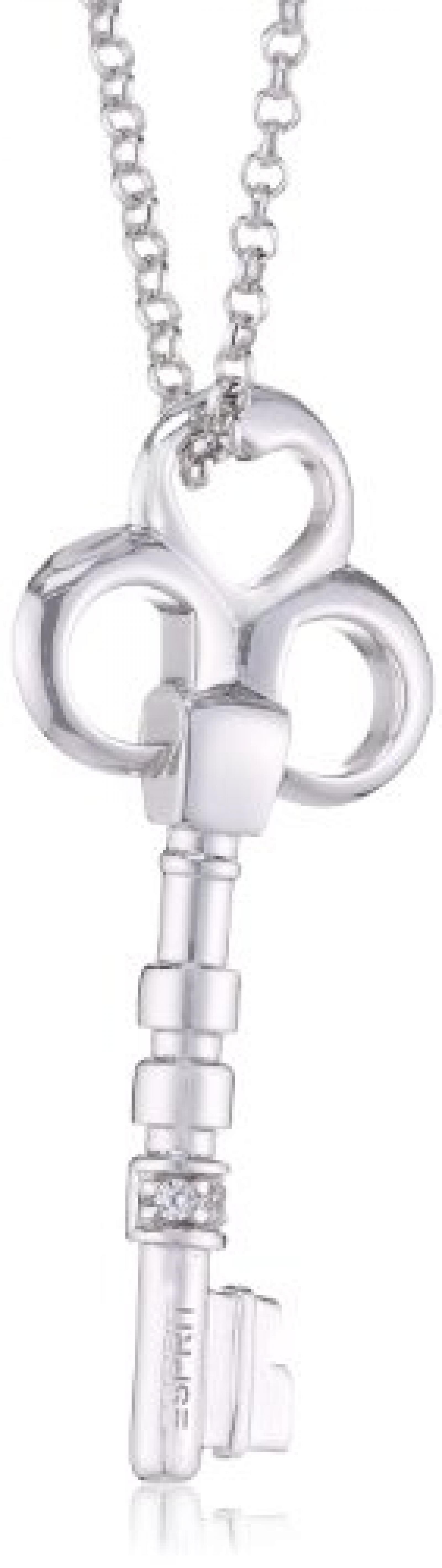 Esprit Damen-Kette Love Key 925 Sterlingsilber 2 Zirkonia farblos 75-80 cm S.ESNL92085A750 Esprit Damen-Kette Love Key 925 Sterlingsilber 2 Zirkonia farblos 75-80 cm S.ESNL92085A750