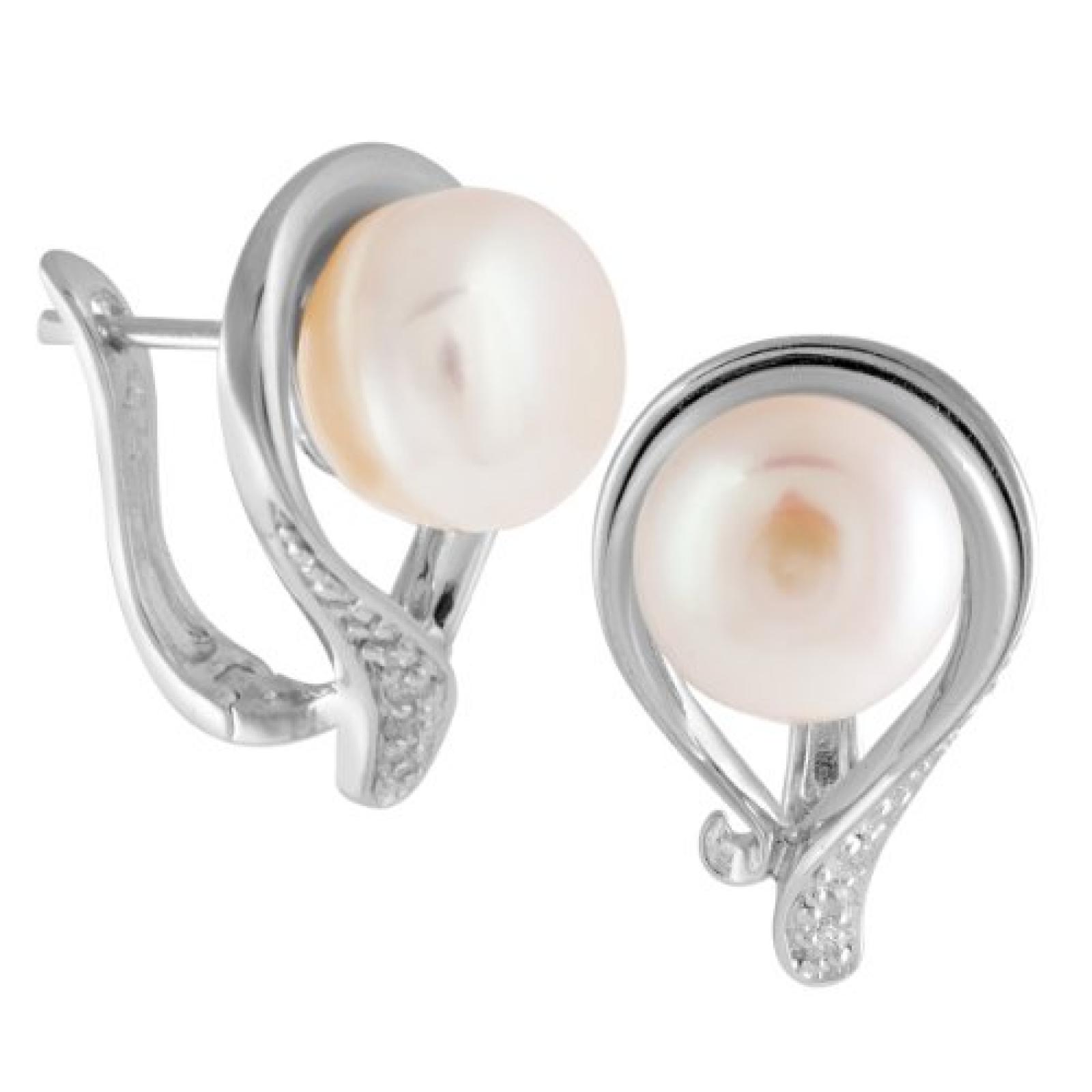 Bella Donna Damen-Ohrclip 925 Sterlingsilber 2 S&uuml;&szlig;wasser-Zuchtperlen 11,0-11,5 mm weiss Zirkonia weiss 106751 
