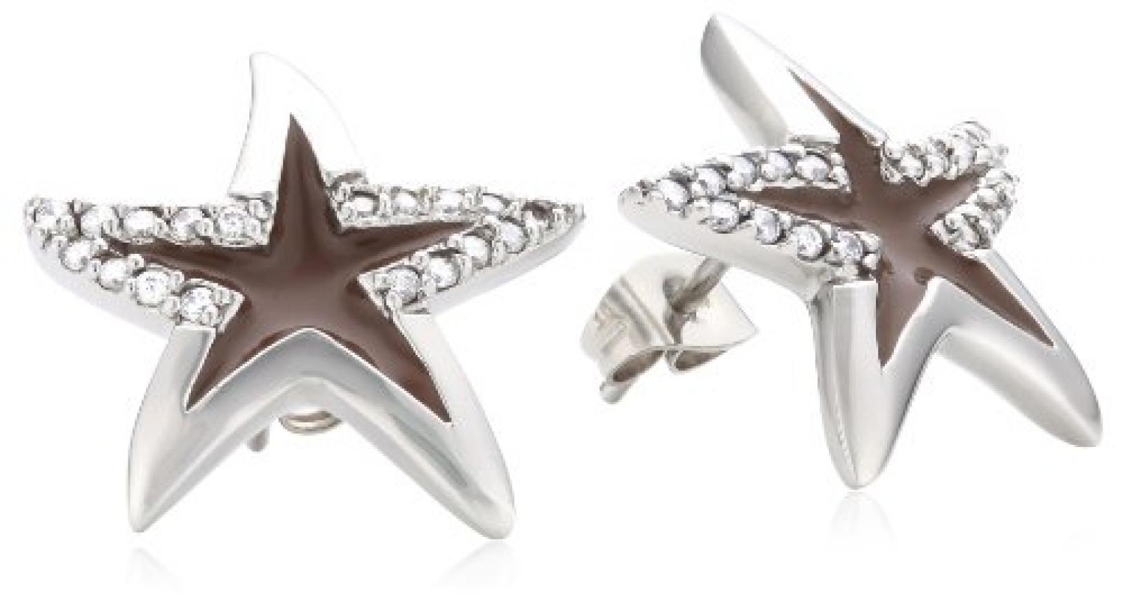 Mike Ellis New York Damen-Ohrstecker Edelstahl Zirkonia wei&szlig; D1593A/3 