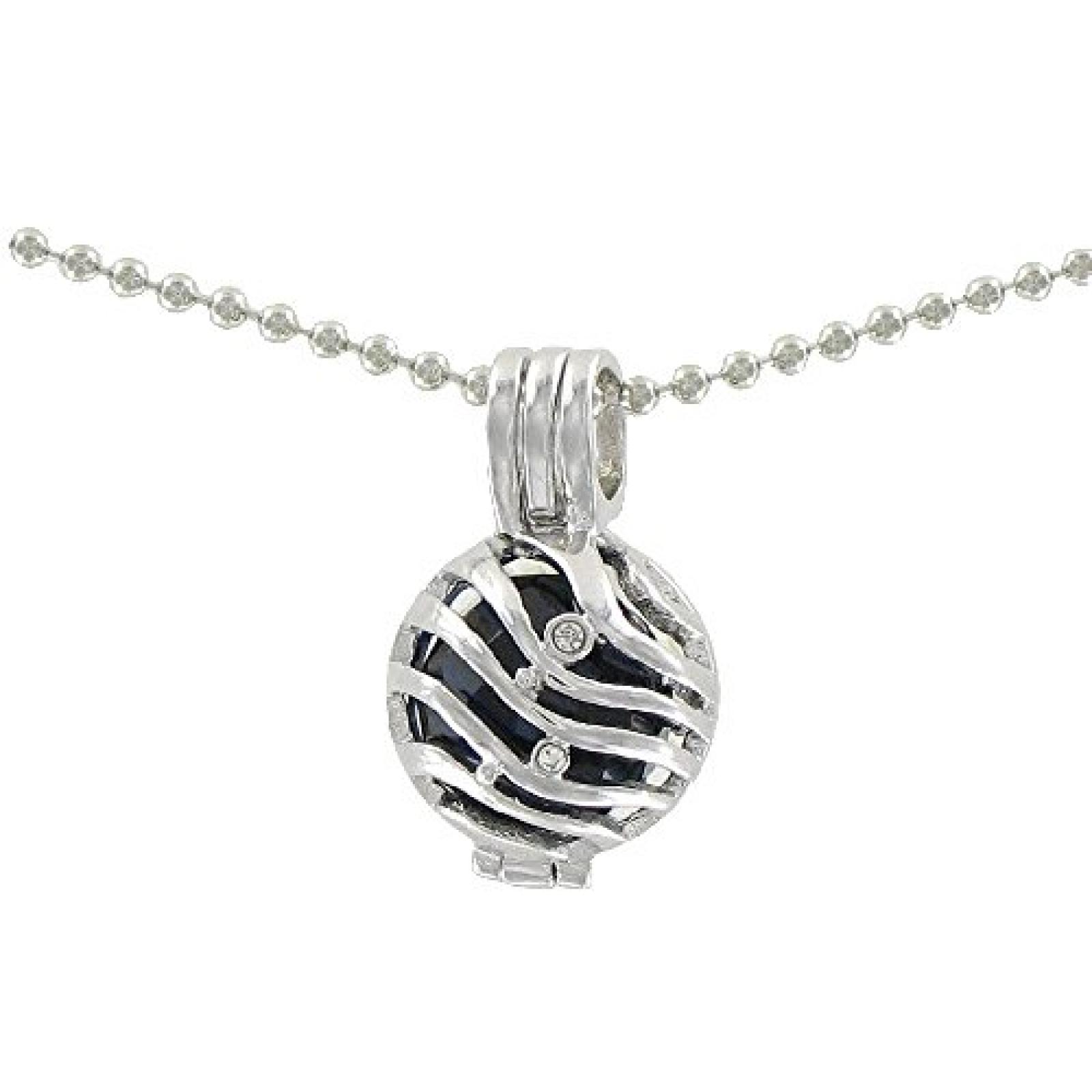 Eligo Jewellery 12mm Kugel + Versilbert Anh&auml;nger + Halskette (70cm oder 90cm) Set #15 