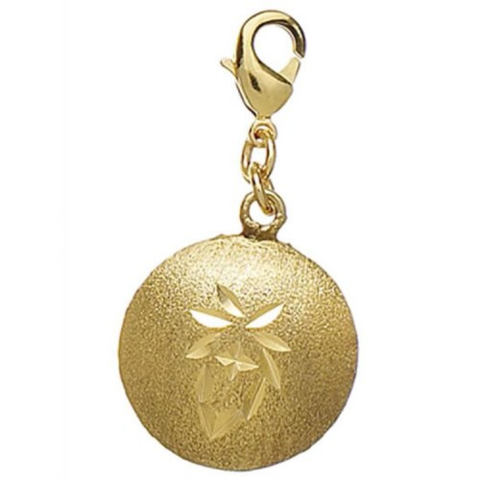 Pilgrim Charm Anh&auml;nger Round gold 444040 