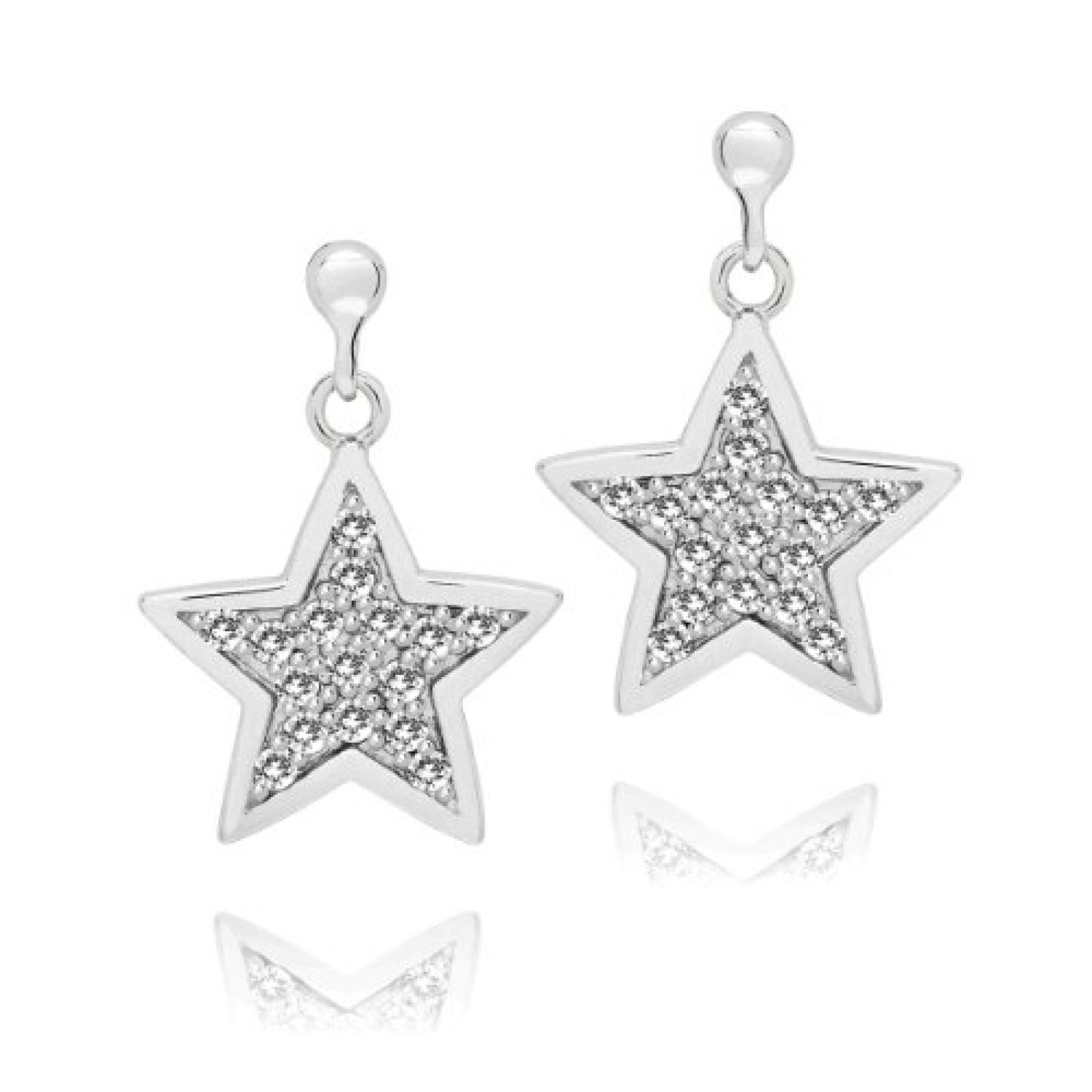 Rafaela Donata Damen-Ohrstecker Classic Collection Stern Zirkonia wei&szlig; 925 Sterling Silber 60837041 