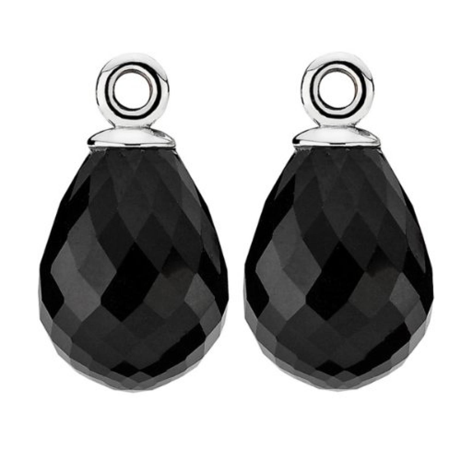 Pandora Damen-Ohrh&auml;nger 925 Sterling Silber facettiertes schwarzes Muranoglas 290676CBK 