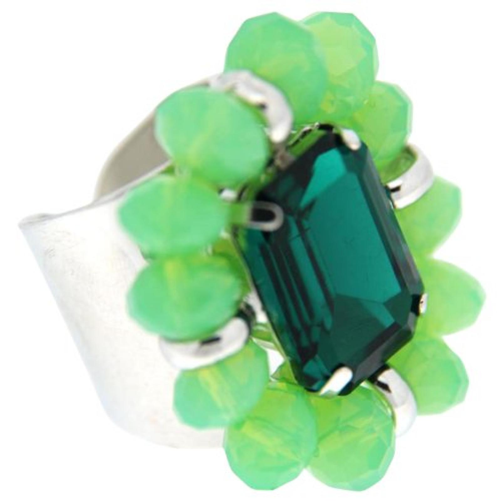 Sweet Deluxe Damen-Ring Ada silber/gr&uuml;n/schwarz 00940 