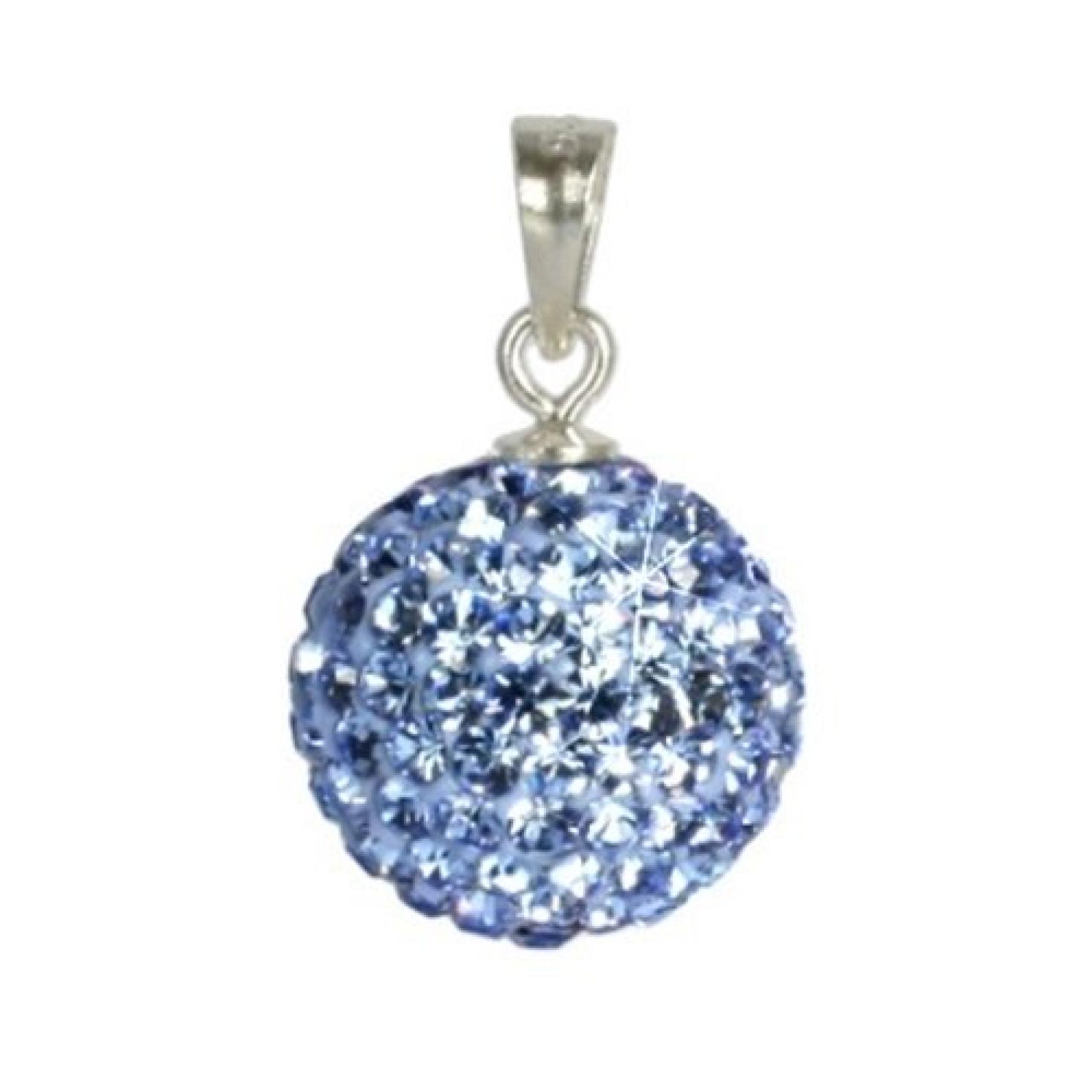SilberDream Glitzer Anh&auml;nger Swarovski Kristalle blau SHINY Silber Kettenanh&auml;nger mit Glitzerkristallen f&uuml;r Kette oder Halskette GSH201 