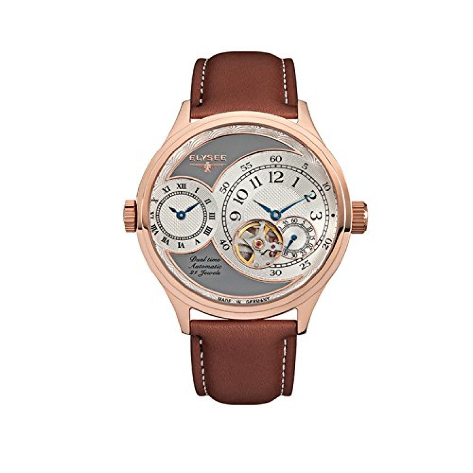 Elysee Herren Uhr K&Ouml; 2 Gold Lederband Braun 